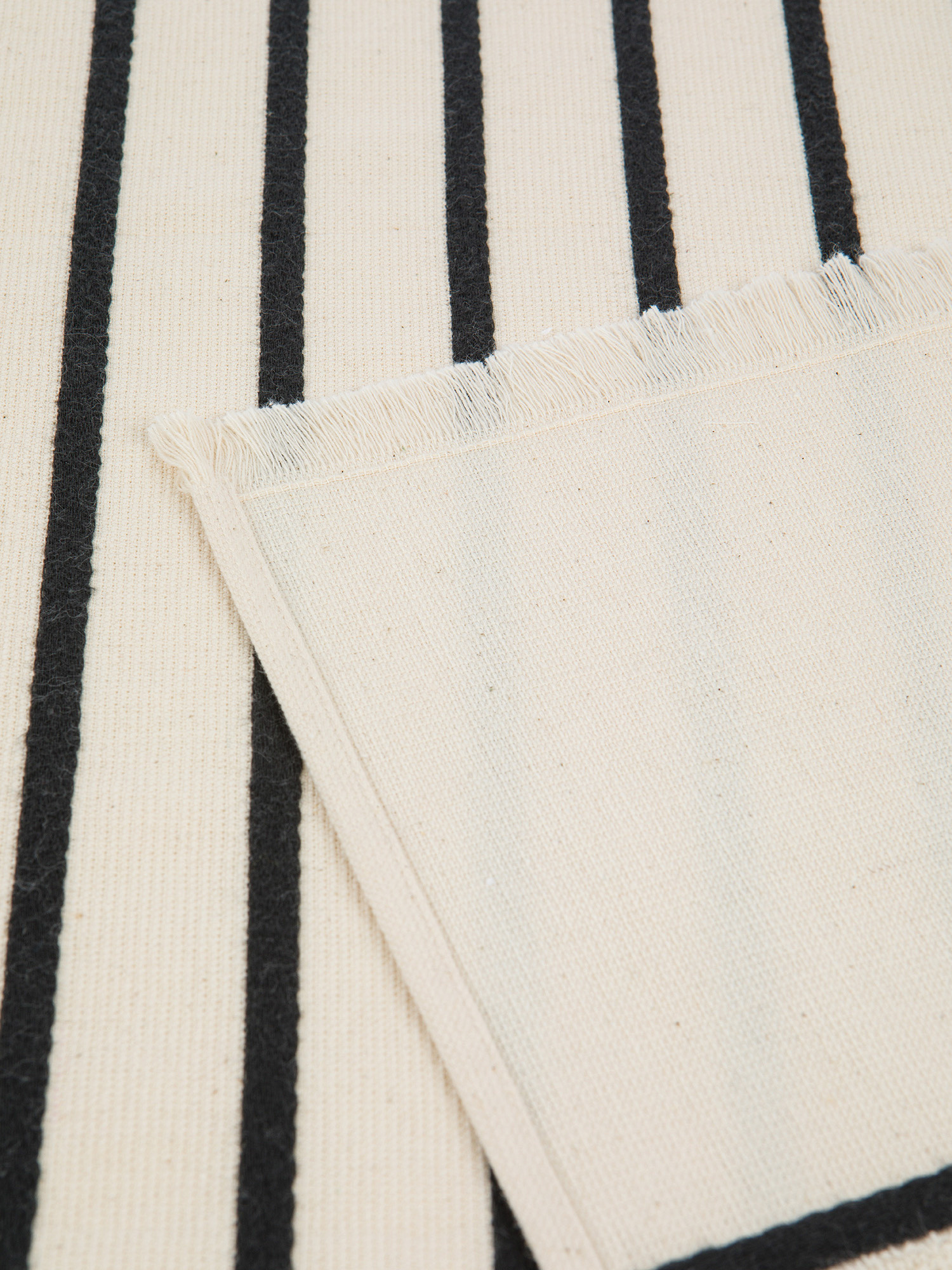 Pure cotton striped hammam beach towel, Beige, large image number 1