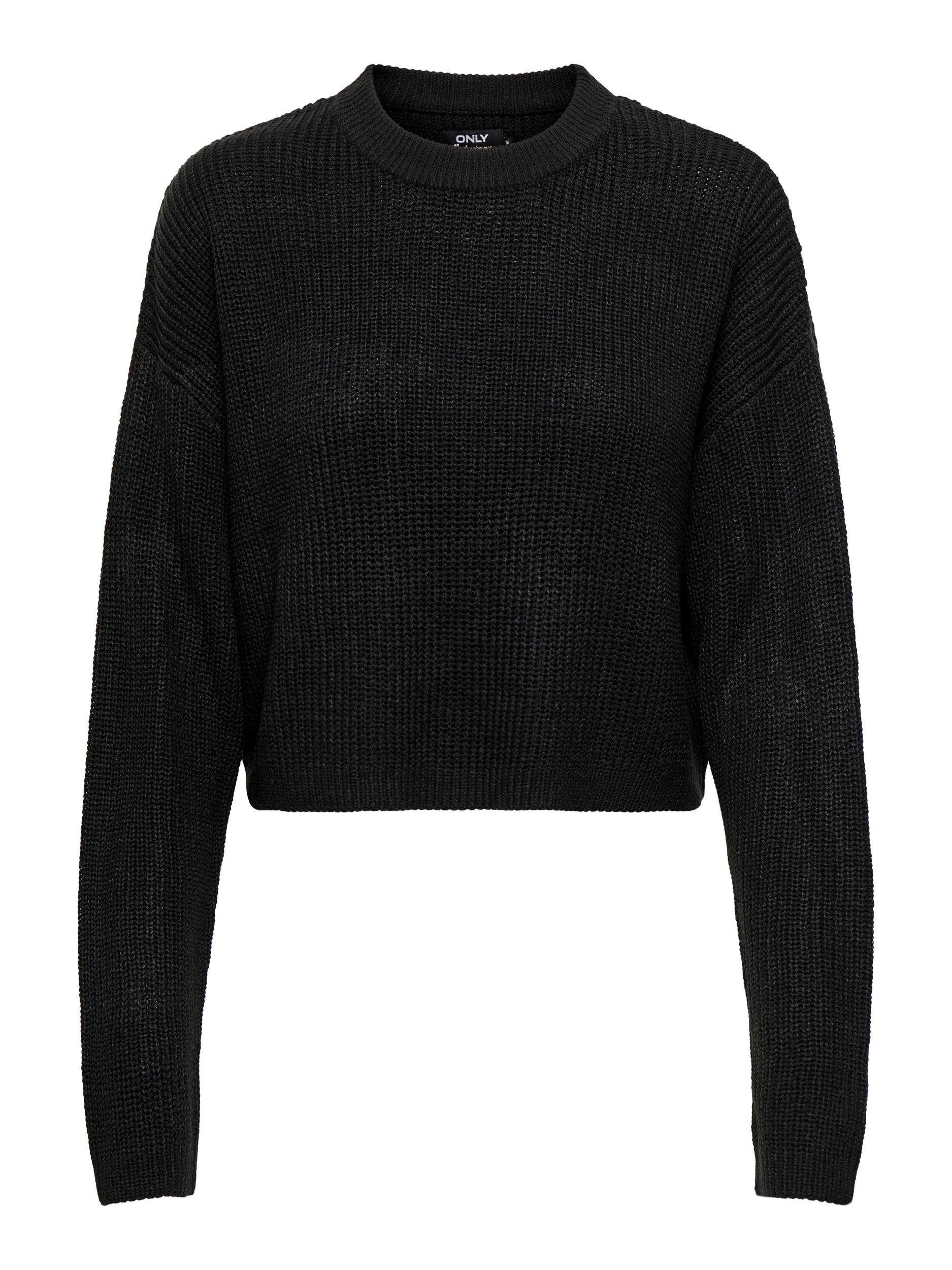 Only - Ribbed pullover, Black, large image number 0