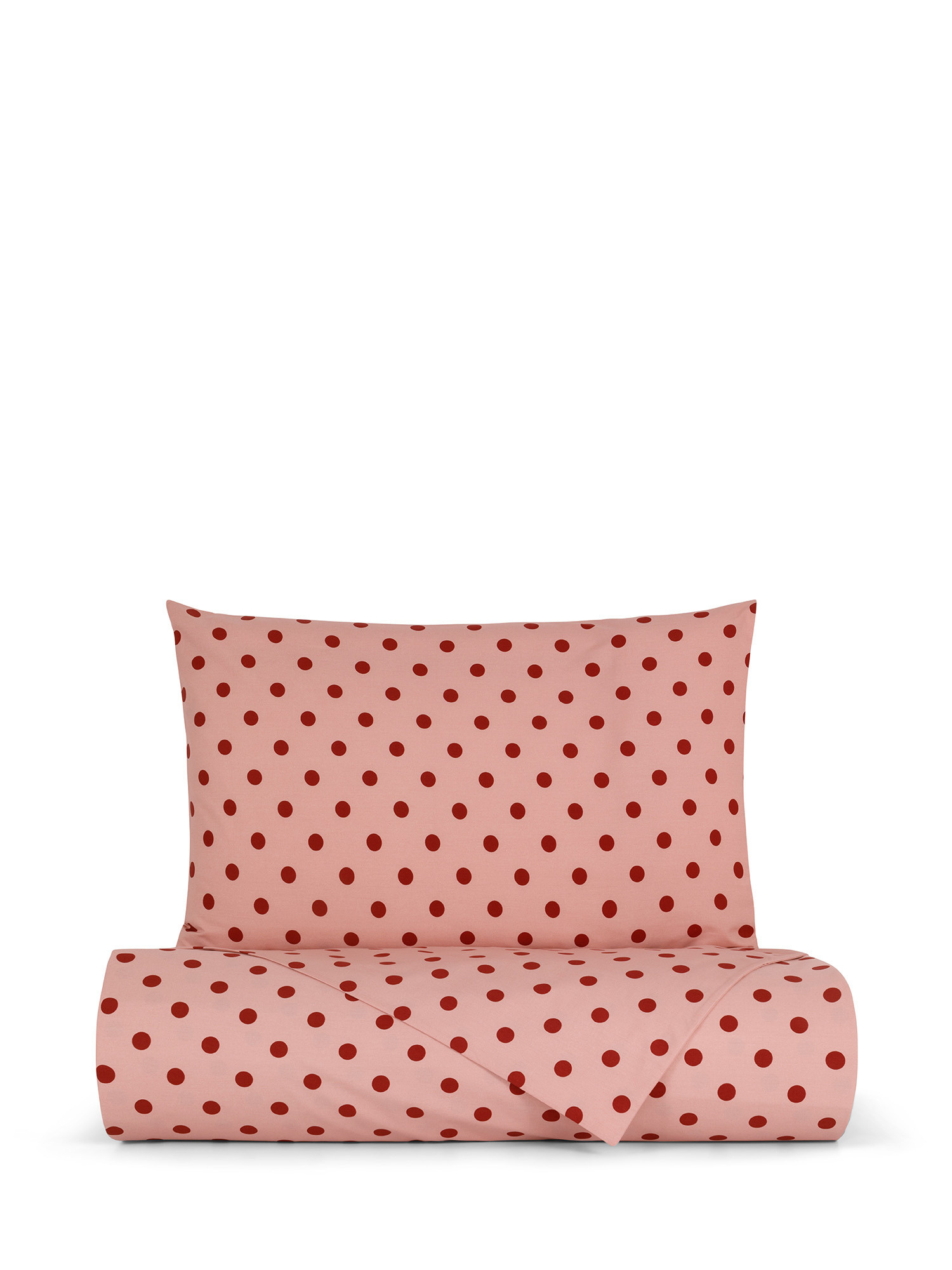 Polka dot print percale cotton pillowcase, Multicolor, large image number 1