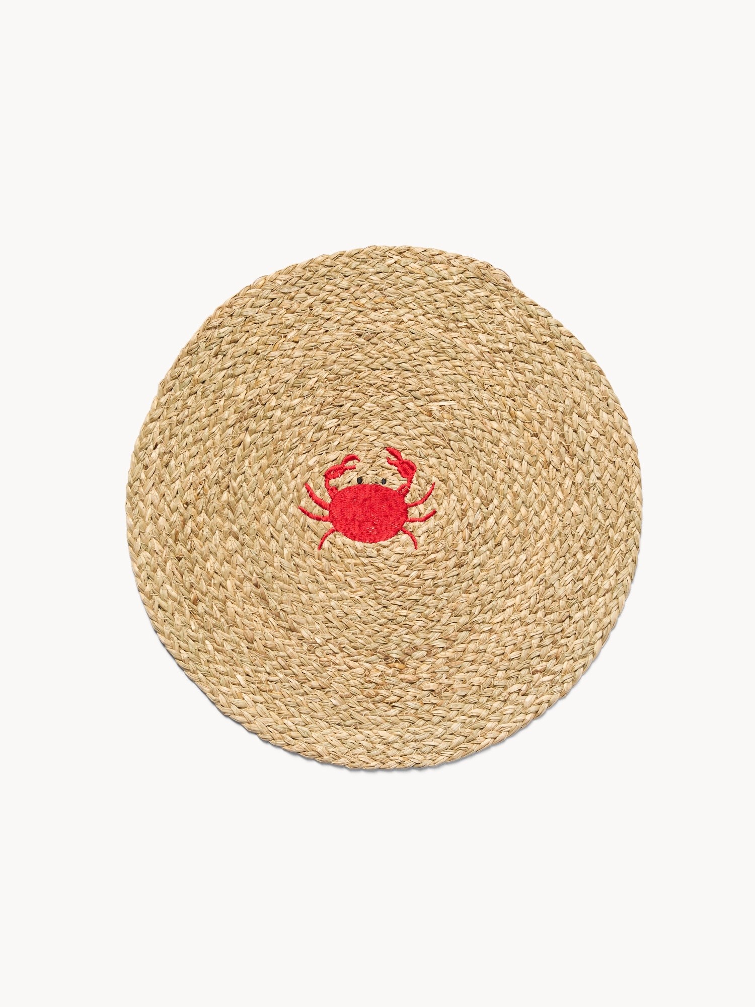 Tovaglietta ricamata a tema marino, Naturale / Granchio, large image number 0