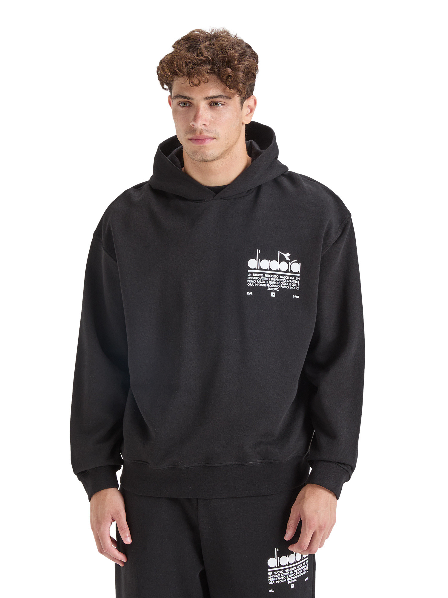 Diadora - Manifesto cotton hoodie, Black, large image number 4