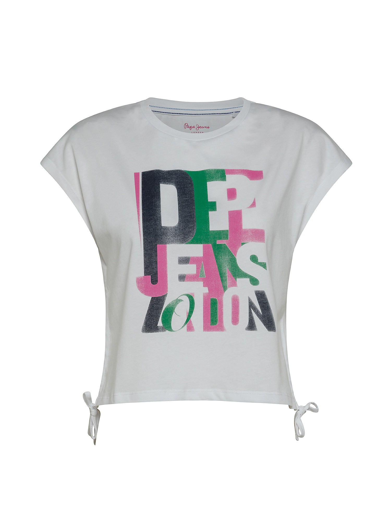 Peachy T-shirt with bows, White, large image number 0