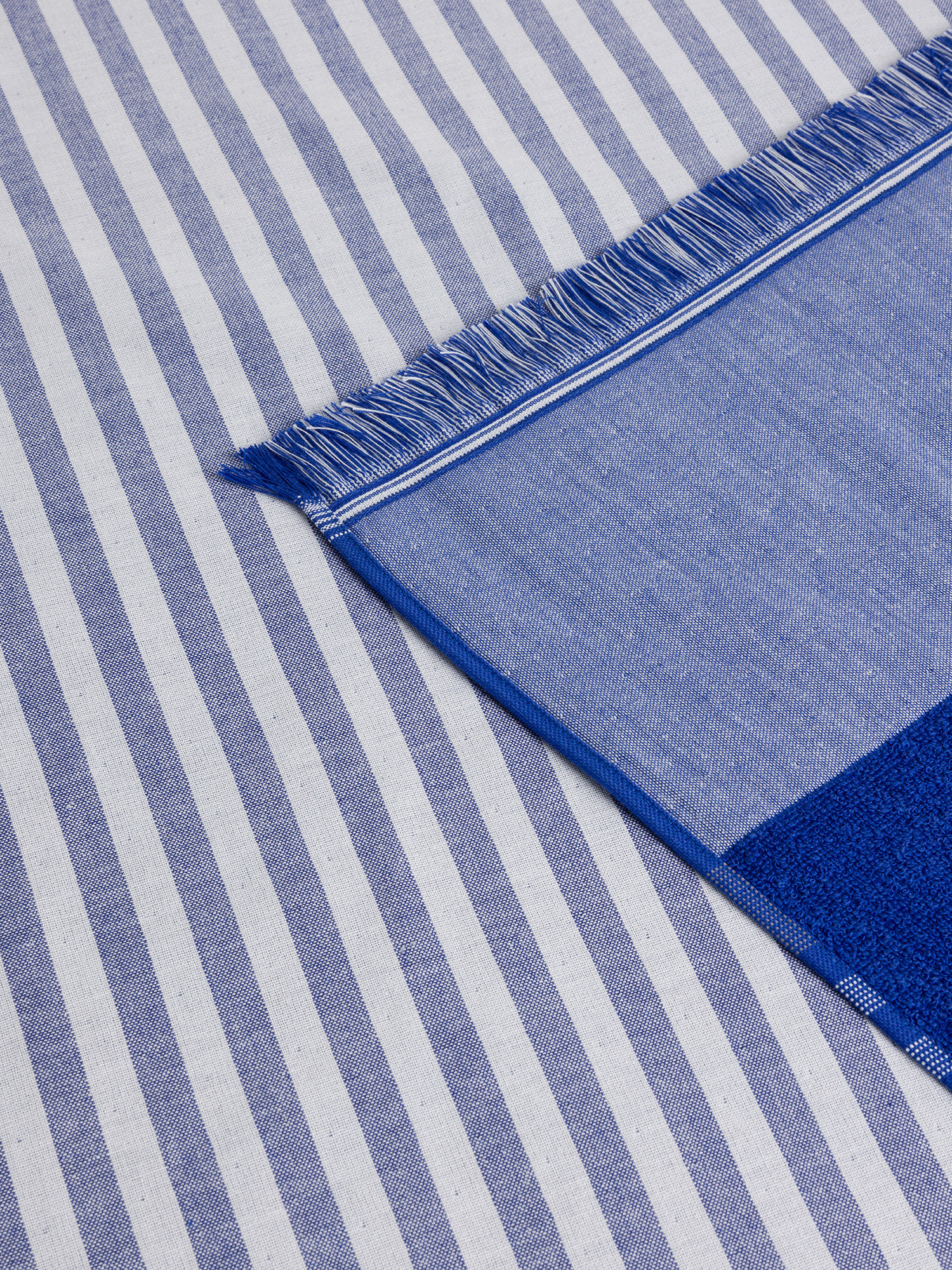 Hammam beach towel with fringes, Blue, large image number 1