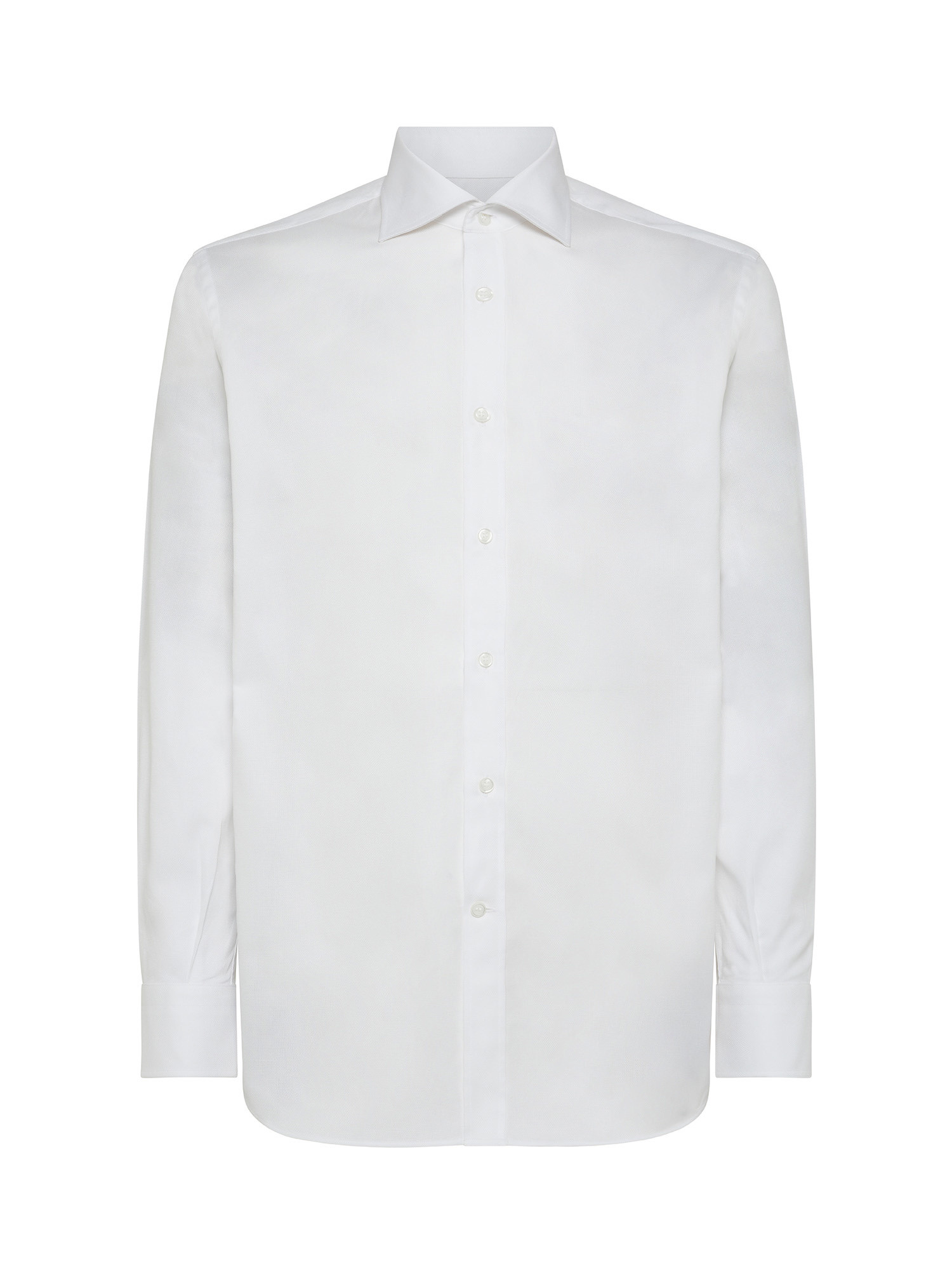 Luca D'Altieri - Regular fit shirt in pure cotton, White, large image number 0