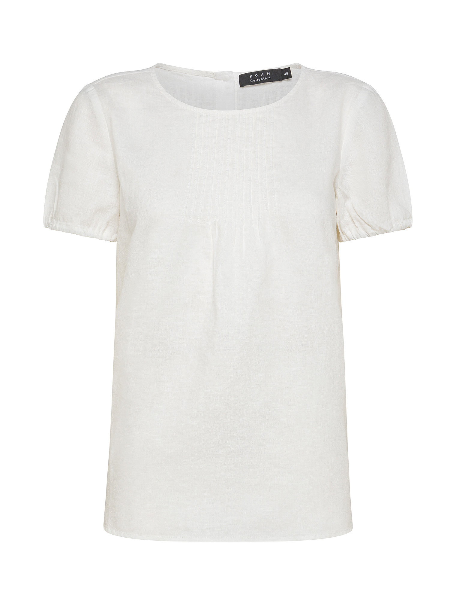 Koan - Blusa in lino, Bianco, large image number 0