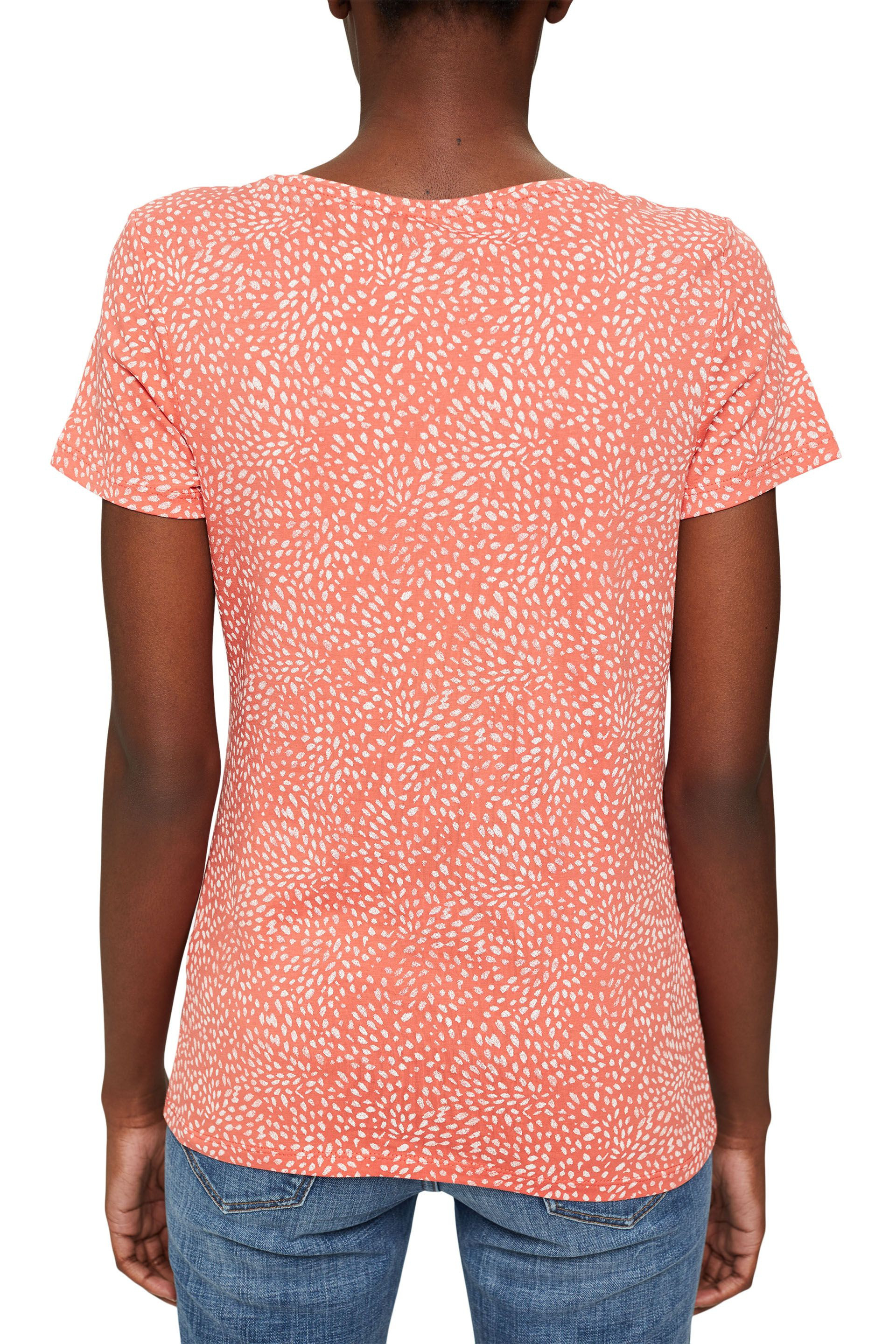 T-shirt in cotone biologico, Rosso corallo, large
