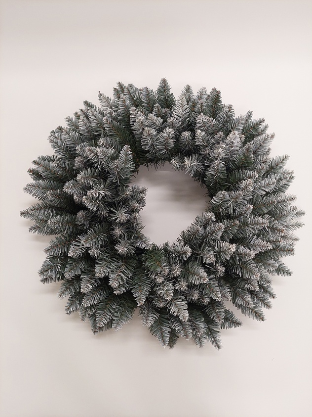 Snow-effect pine branch wreath