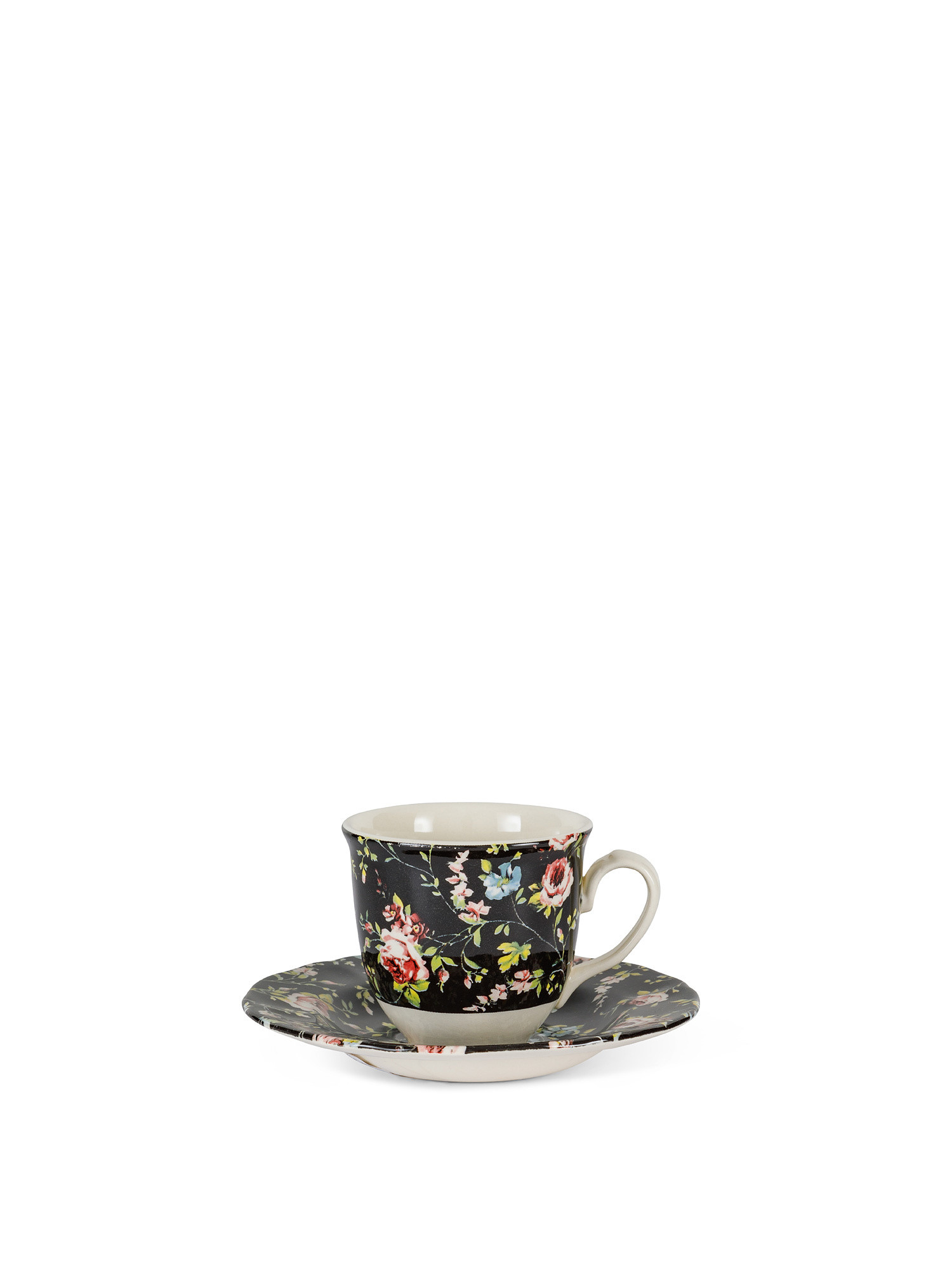 Tazza da tè ceramica motivo fiorellini, Bianco, large image number 0