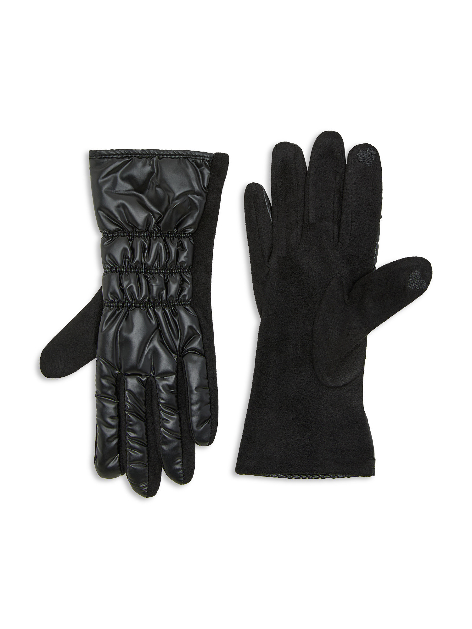 Koan - Two-fabric gloves, Black, large image number 0