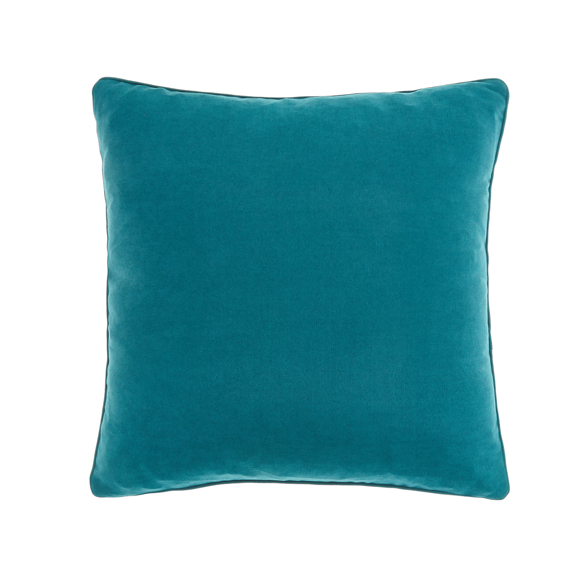 Solid colour melange cushion, Green teal, large image number 0
