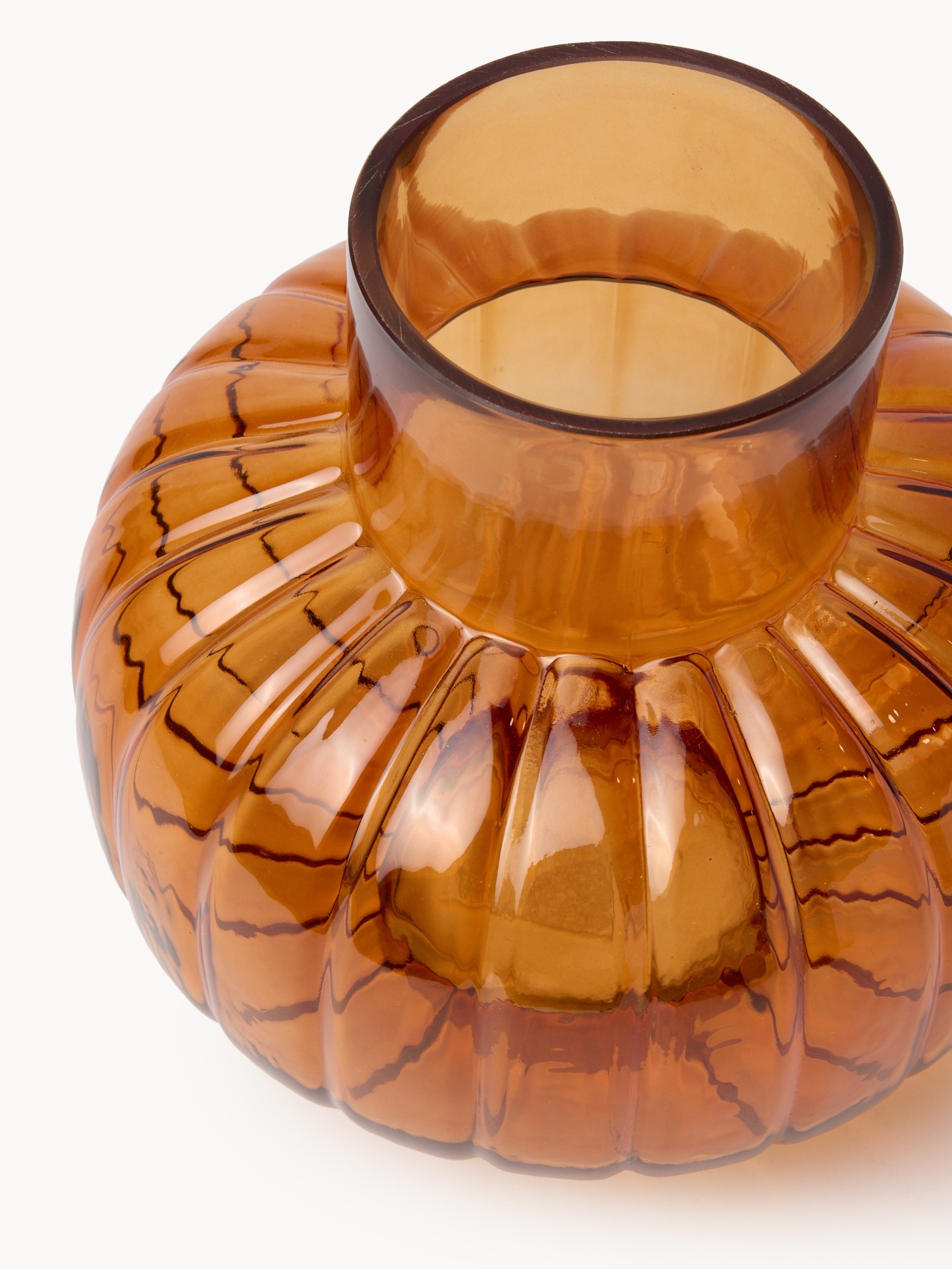 Vaso in vetro, Arancione ambra, large image number 1
