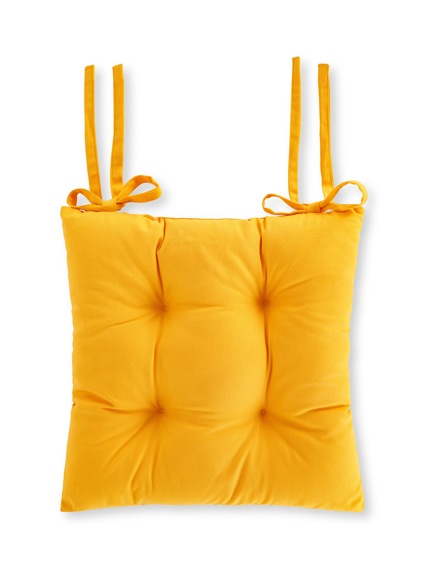 Solid color cotton chair cushion, Yellow, large image number 0