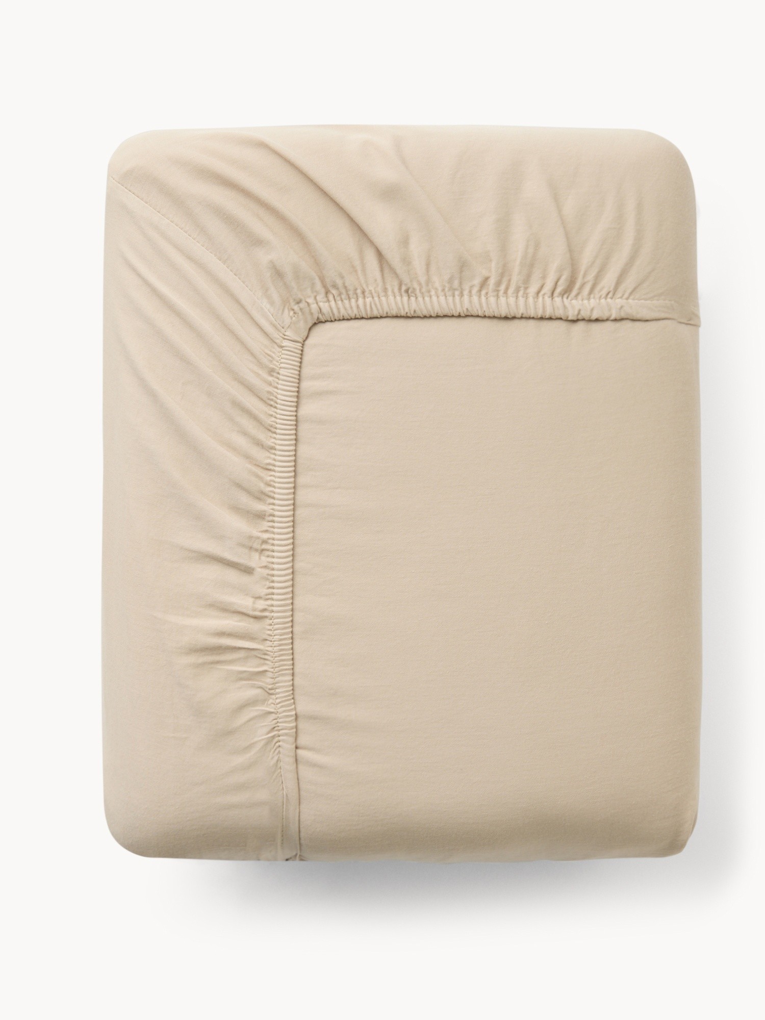 Lenzuolo con angoli in puro lino lavato Zefiro, Ecr&ugrave;, large image number 0