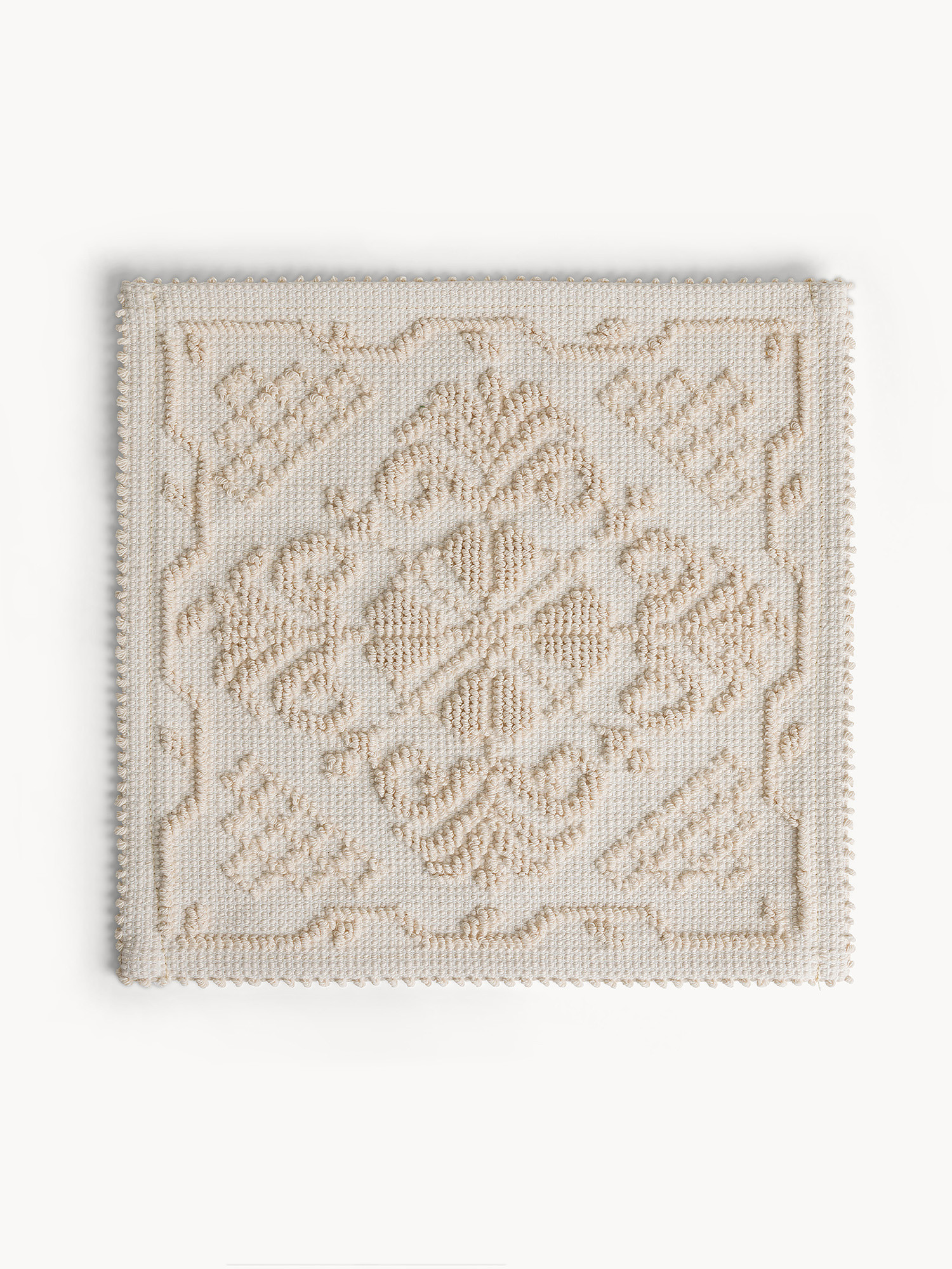 Sardinian placemat in solid color pure cotton, Beige, large image number 0