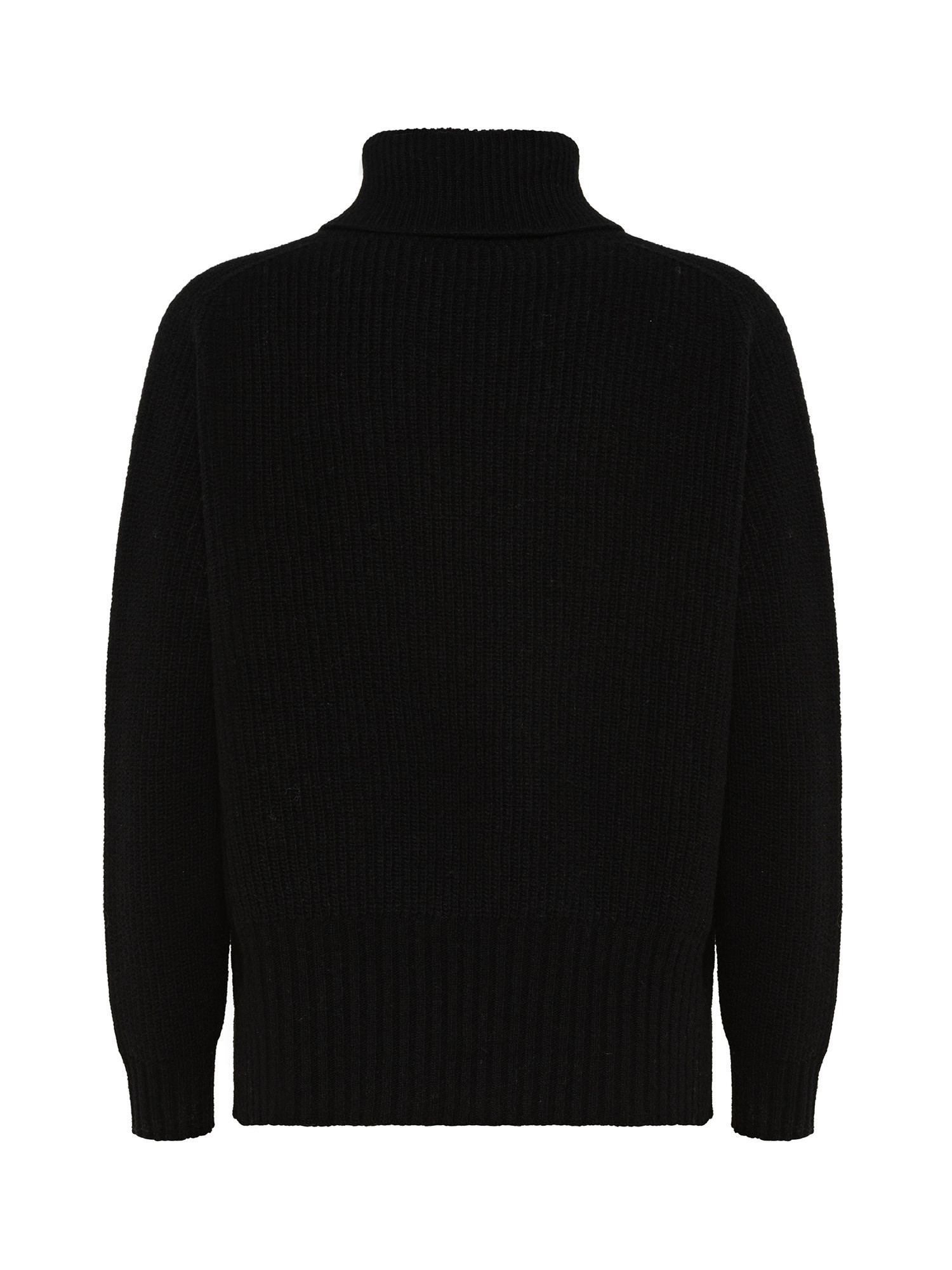 K Collection - Carded wool turtleneck pullover, Black, large image number 0