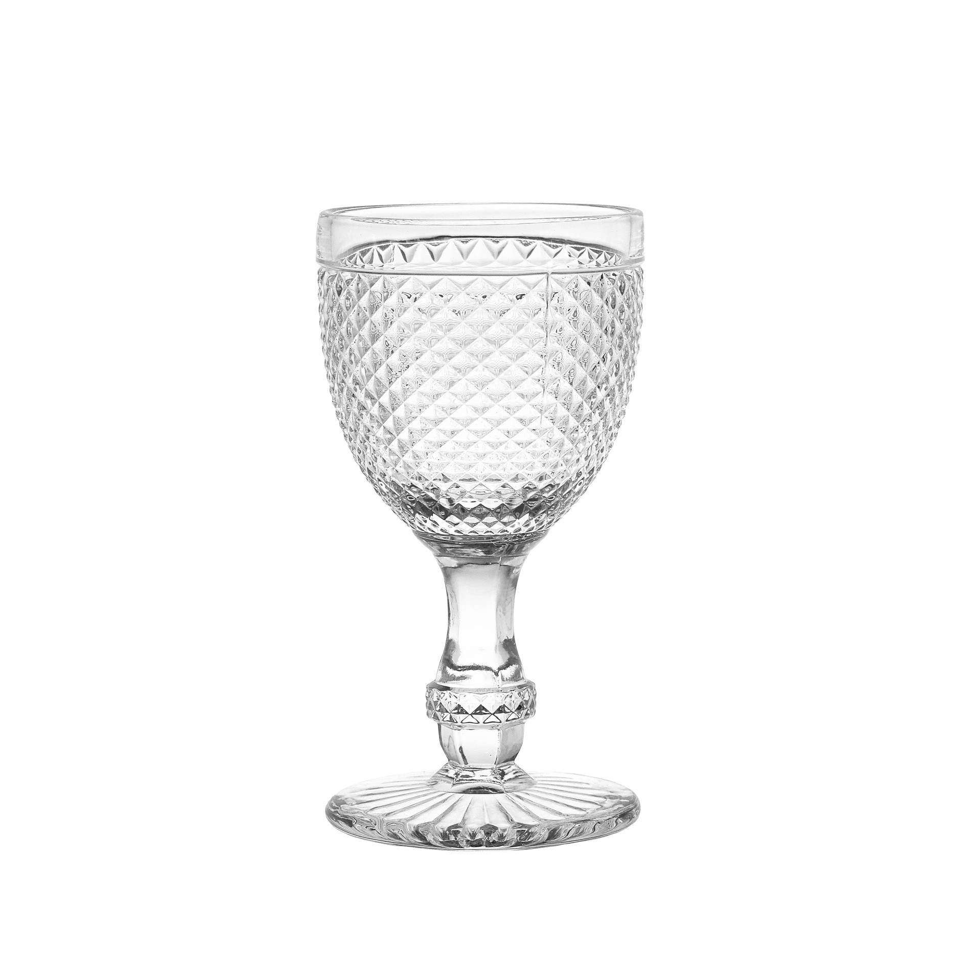 Faceted glass water goblet, Transparent, large image number 0
