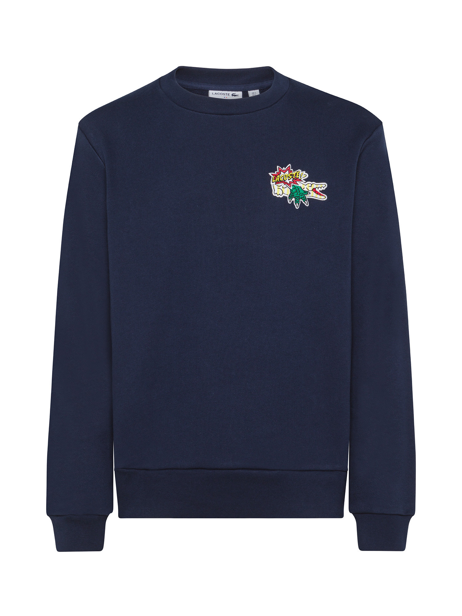 Lacoste - Men's organic cotton sweatshirt with Holiday crest, Blue, large image number 0