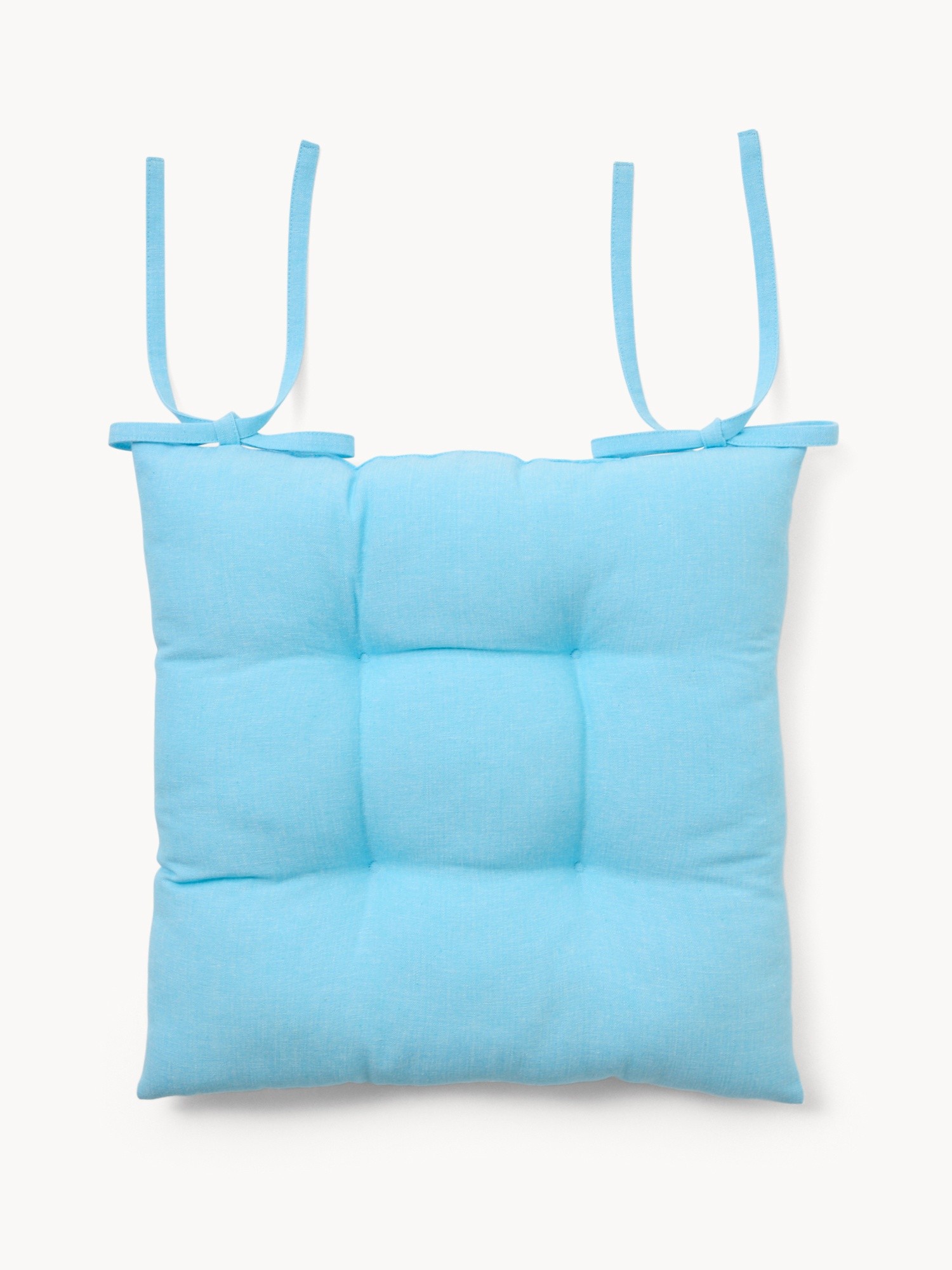 Chambray Cotton Chair Cushion - Introductory Price, Light Blue, large image number 0