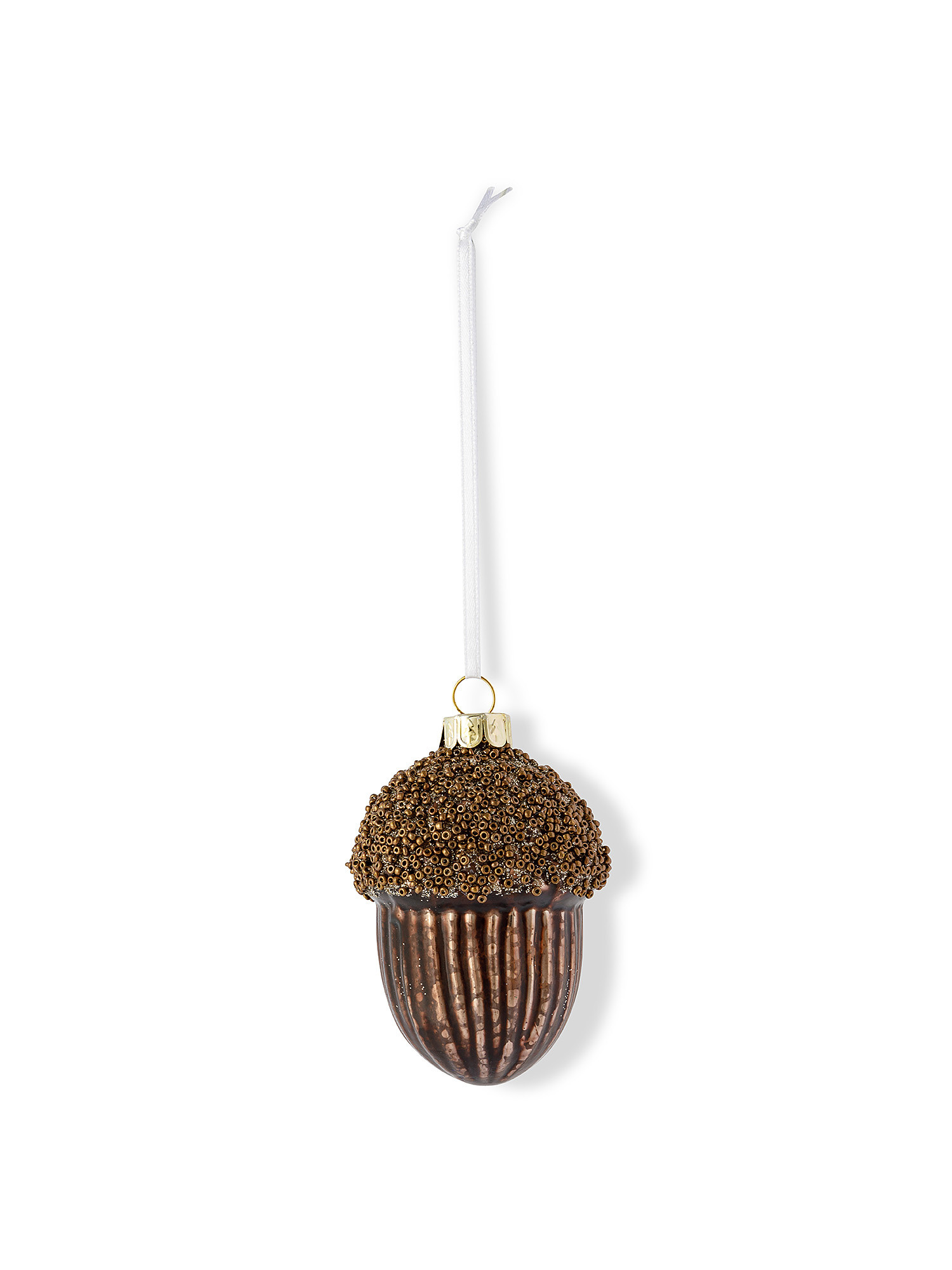 Acorn tree decoration in hand-decorated glass, Brown, large image number 0