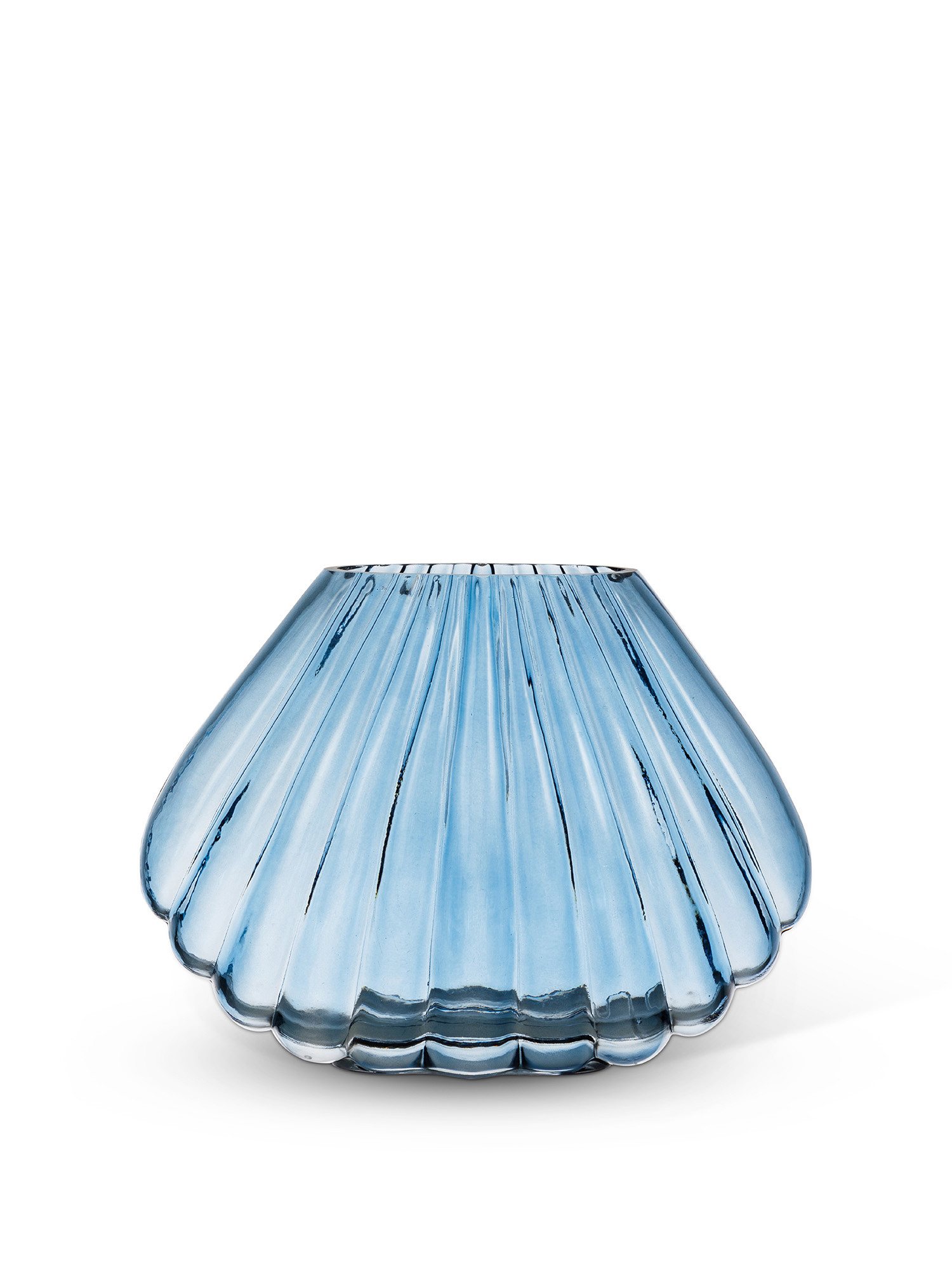 Shell glass vase, Blue, large image number 0