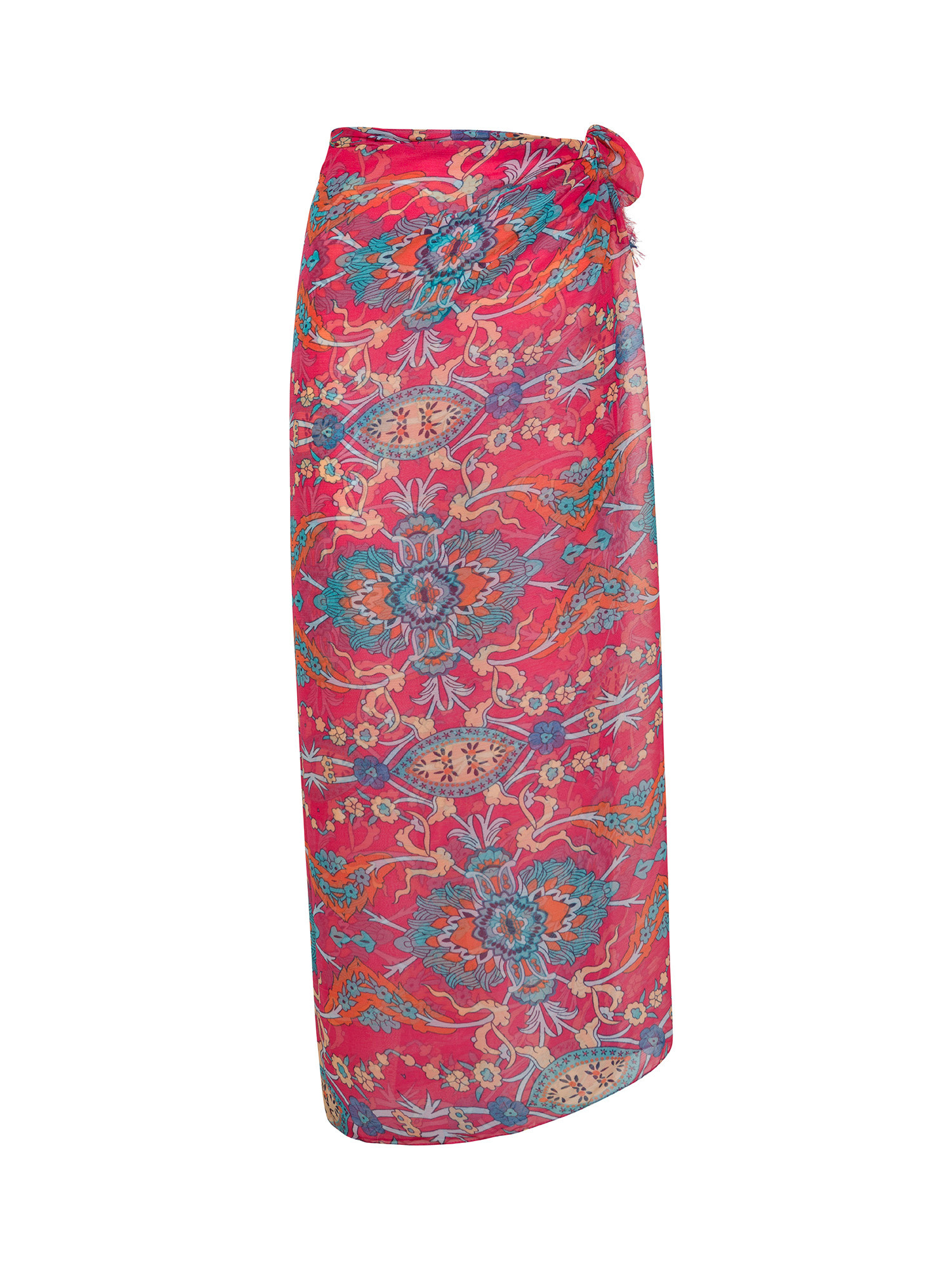 Koan - Sarong with floral print, Pink Fuchsia, large image number 0
