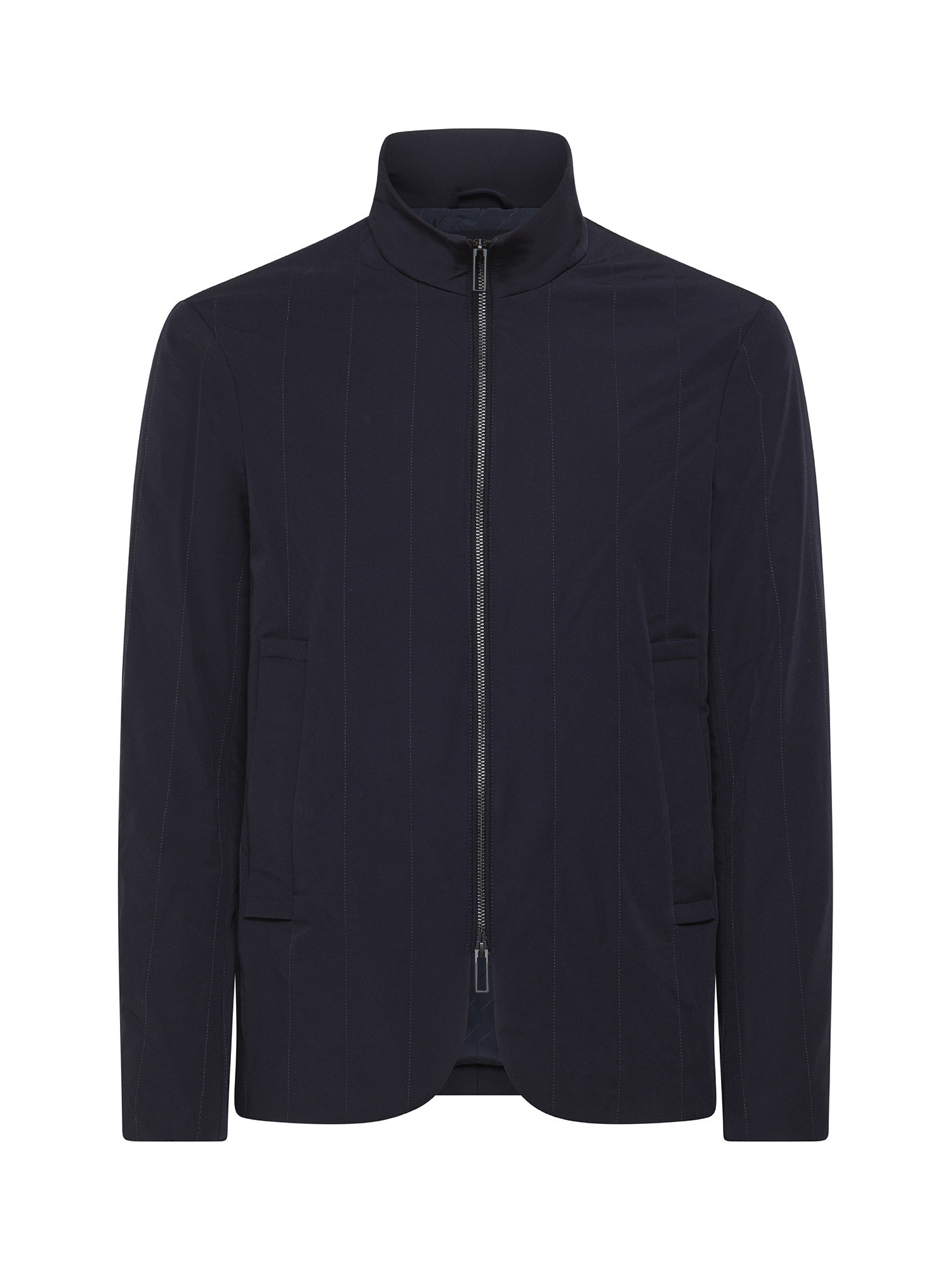 Emporio Armani - Pinstripe full zip jacket, Dark Blue, large image number 0