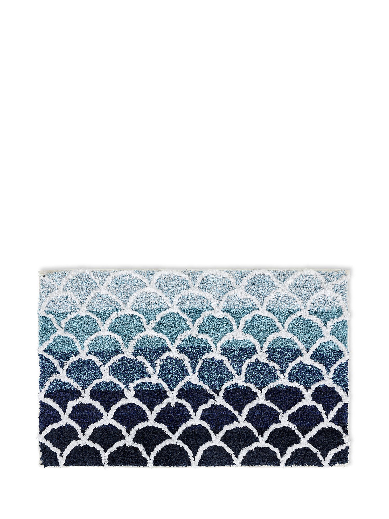 Tappeto bagno cotone motivo sfumato, Azzurro, large image number 0