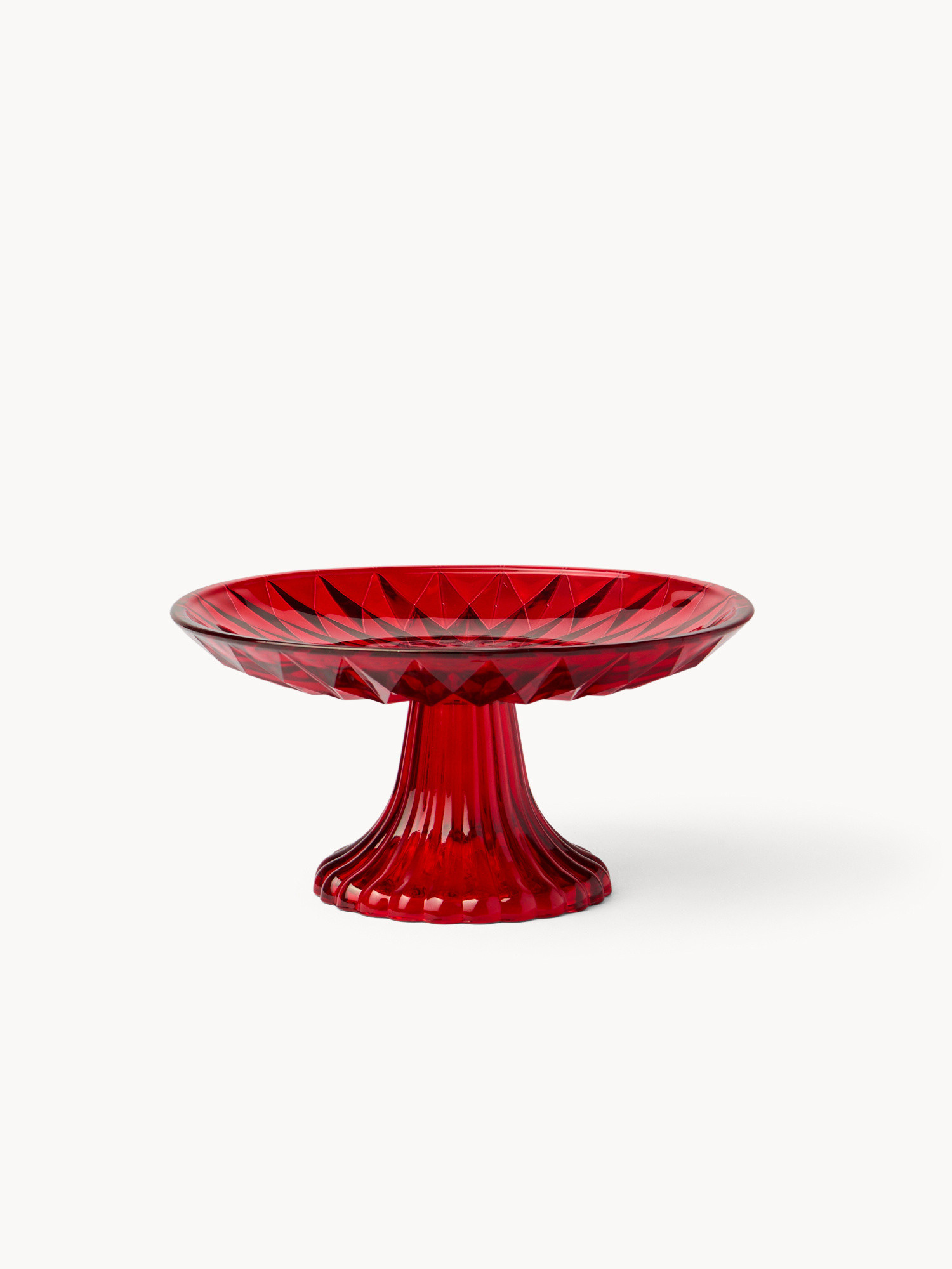 Printed sprayed glass salad bowl, Red, large image number 0