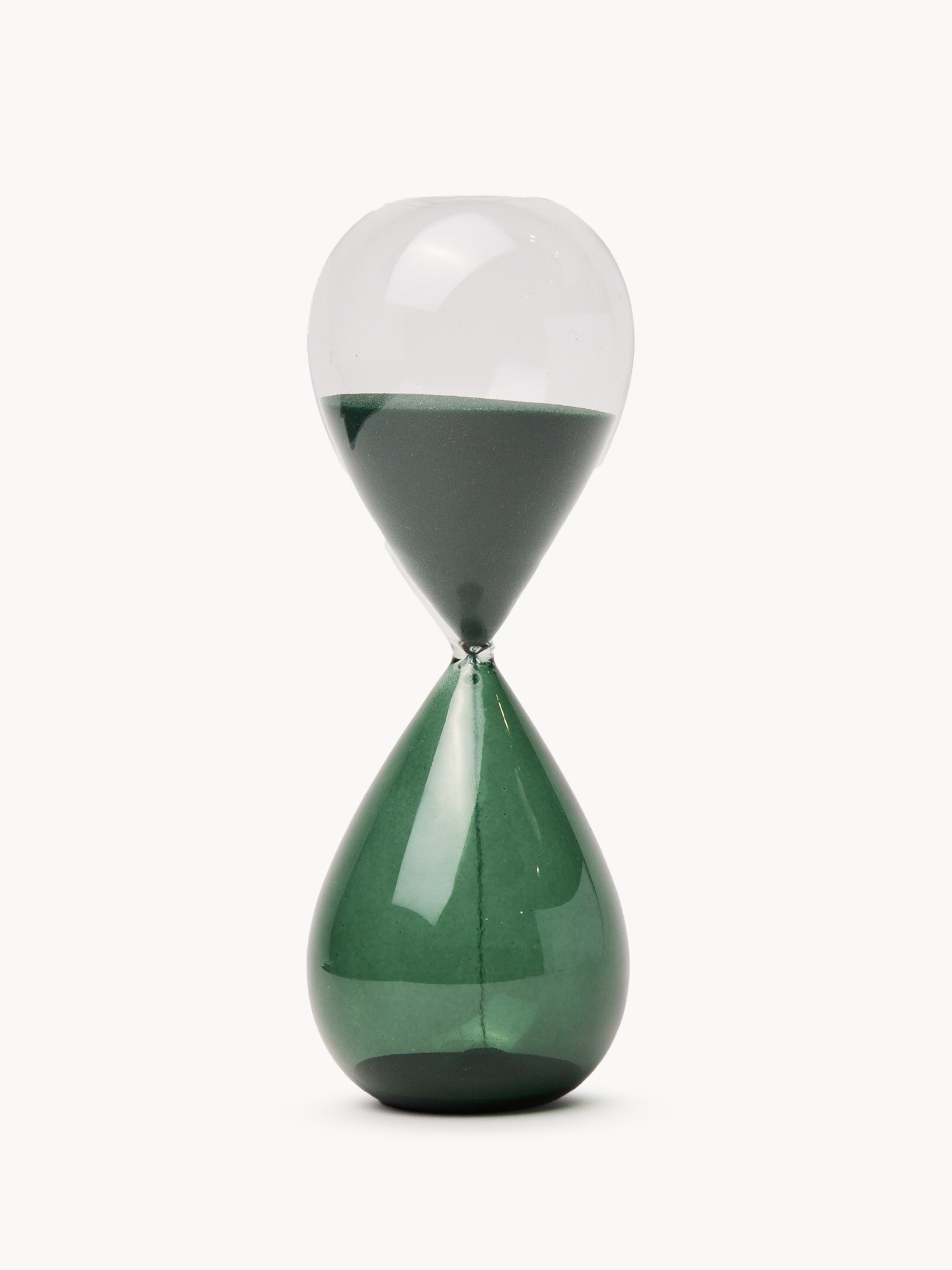 Glass hourglass with colored sand, Green, large image number 0
