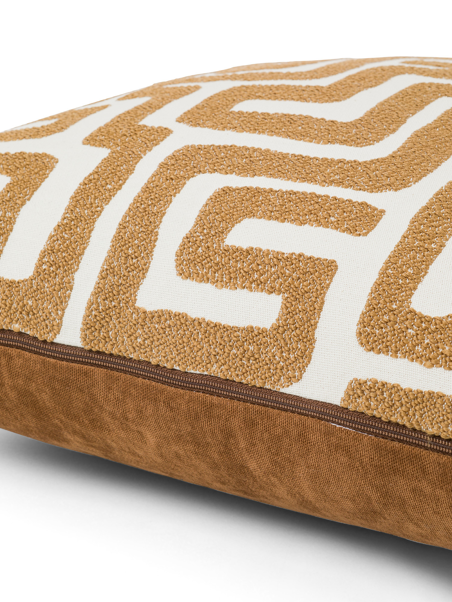 Relief motif cushion 45x45cm, Light Brown, large image number 2
