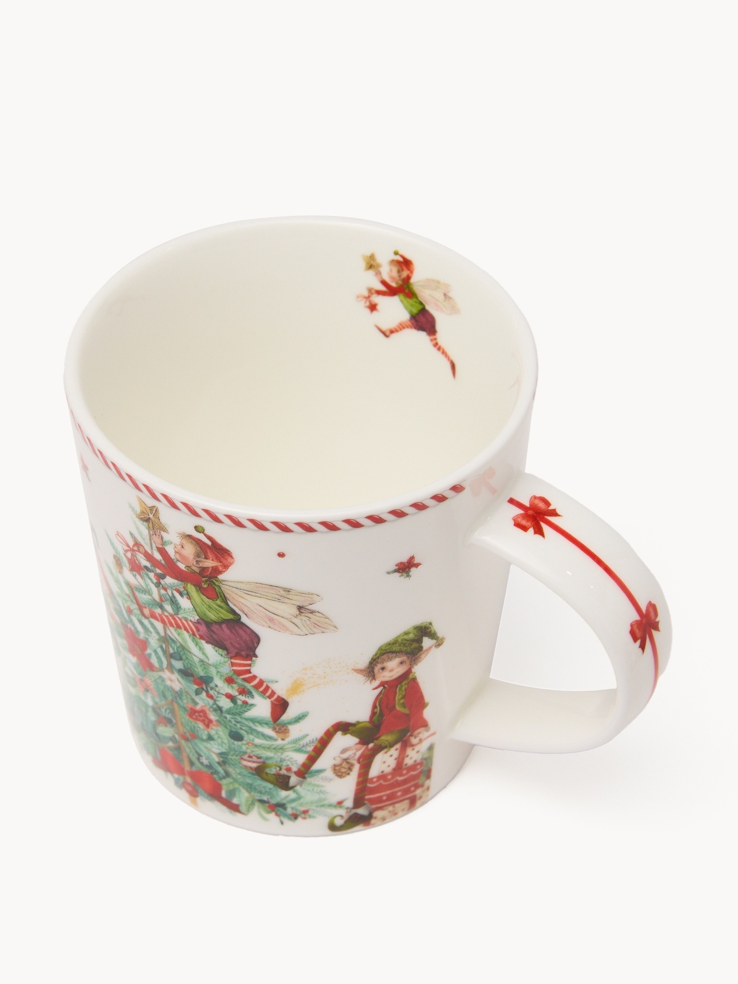 Set of 2 porcelain mugs with a Christmas motif, Multicolor, large image number 1