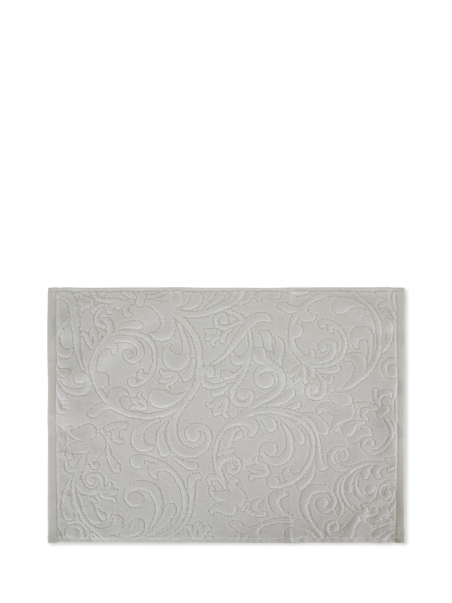 Asciugamano puro cotone lavorazione a fiori, Bianco, large image number 1