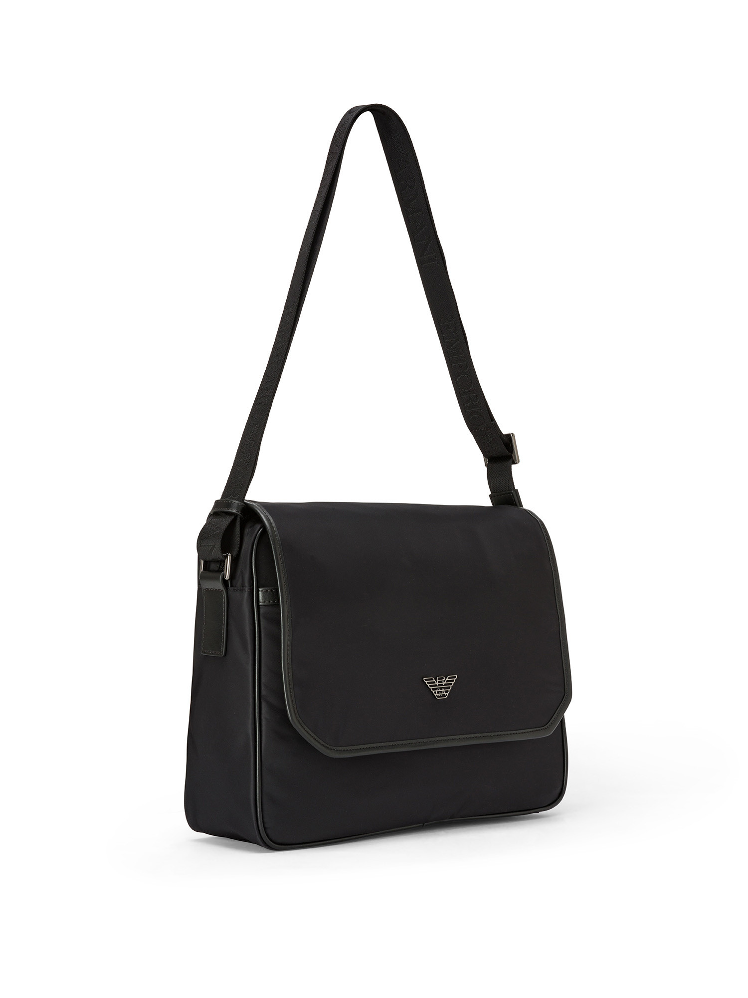 Emporio Armani - Bag in recycled nylon with logo, Black, large image number 1