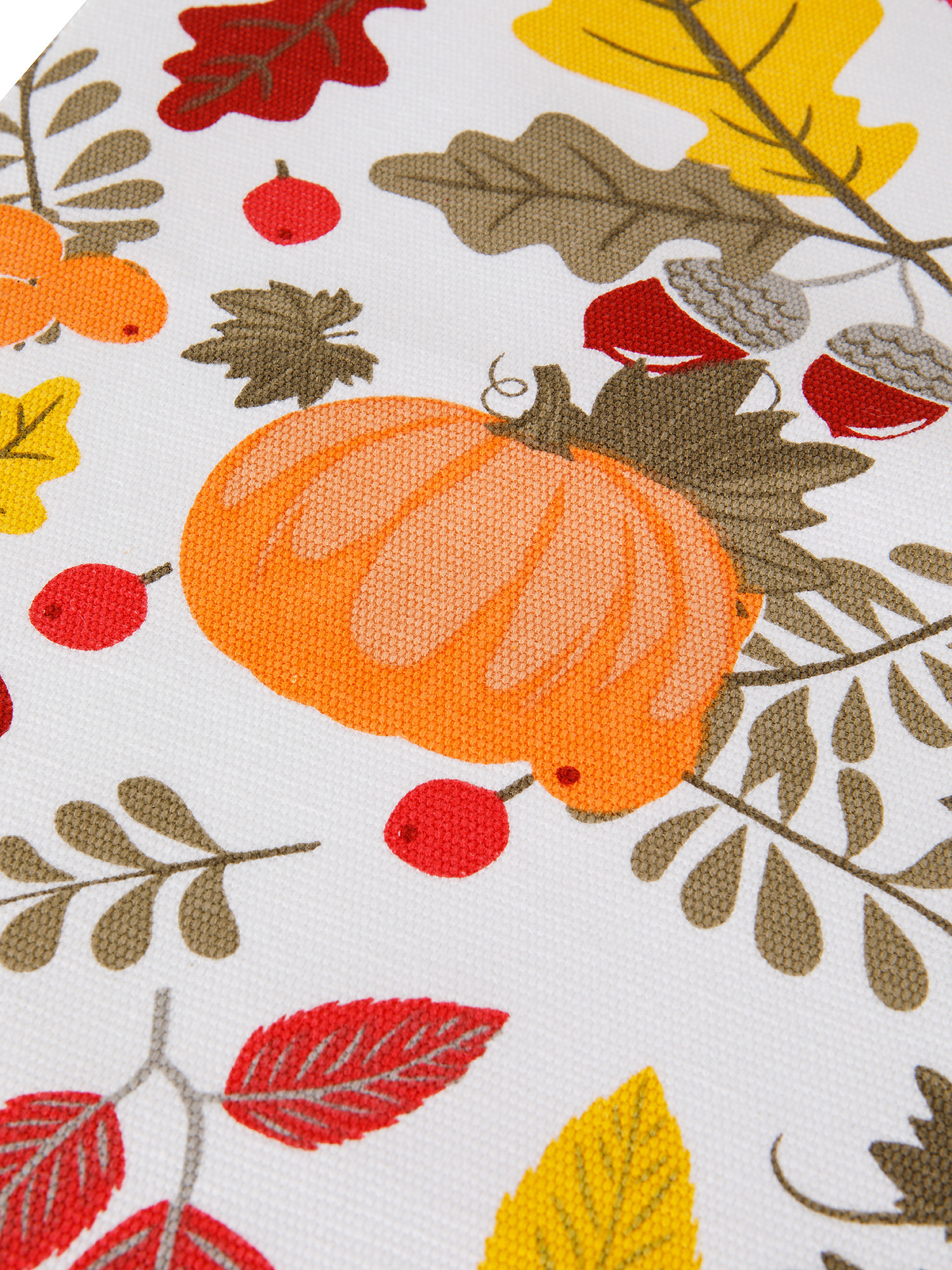 100% cotton table runner with pumpkins print, Orange, large image number 1