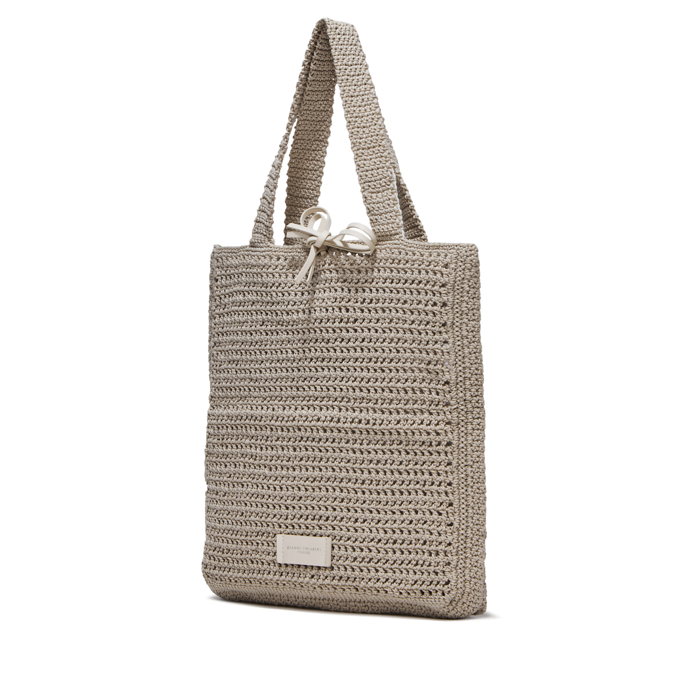 Gianni Chiarini - Victoria bag in leather and fabric, Pearl Grey, large image number 3