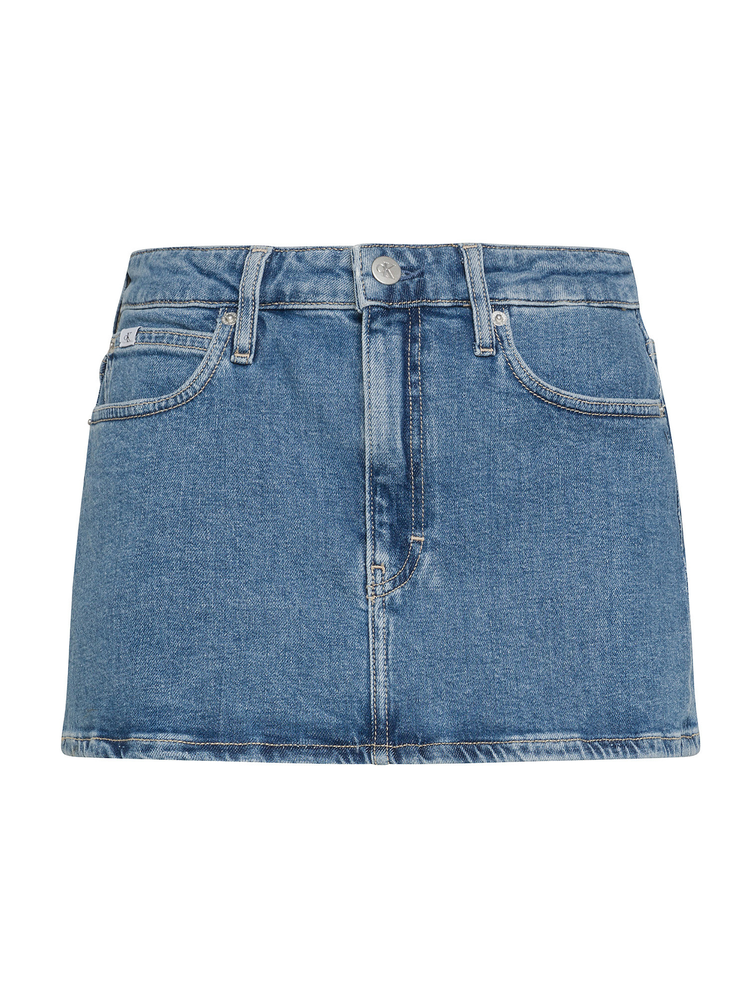 Calvin Klein Jeans - Minigonna in denim di cotone elasticizzato, Denim, large image number 0