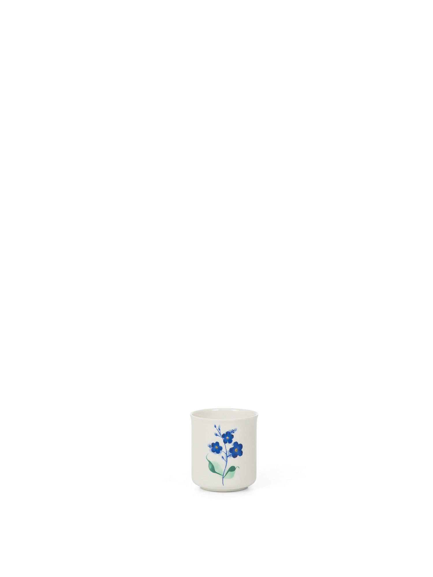 Bicchiere té porcellana motivo fiore, Bianco, large image number 0
