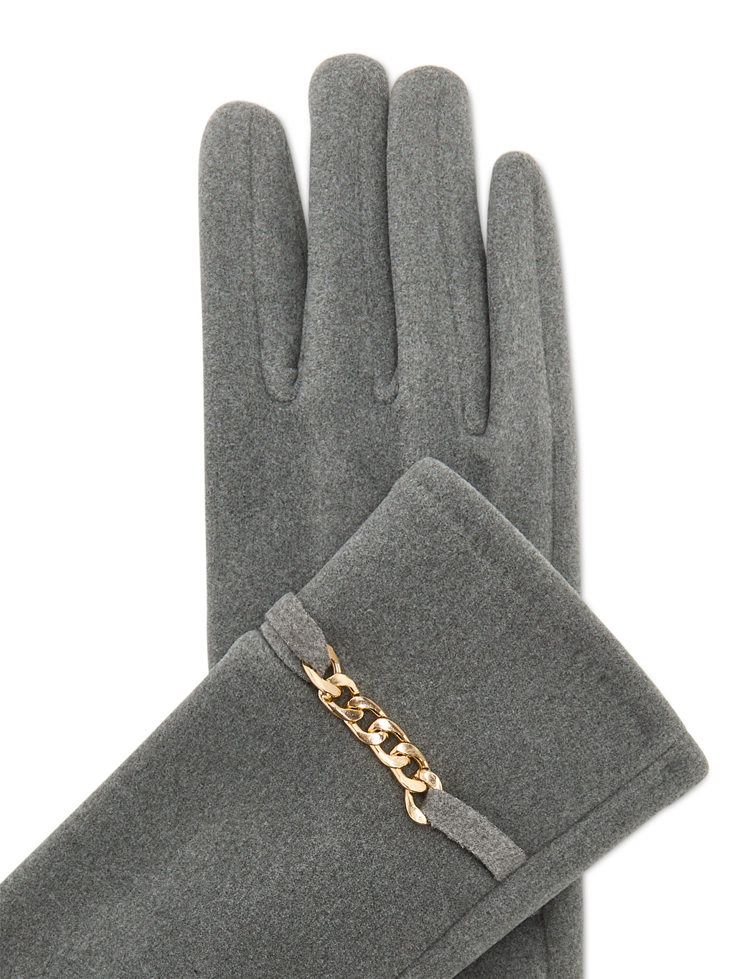 Koan - Micro fiber gloves with chain, Grey, large image number 1