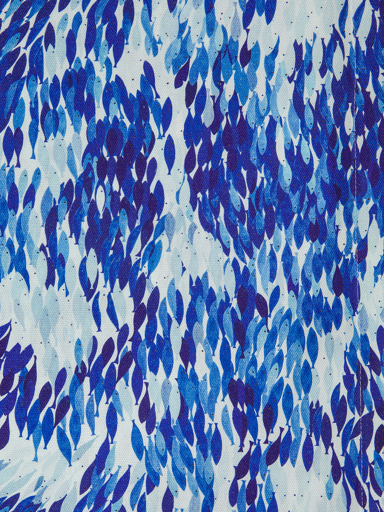Telo arredo puro cotone stampa pesci, Azzurro, large image number 2