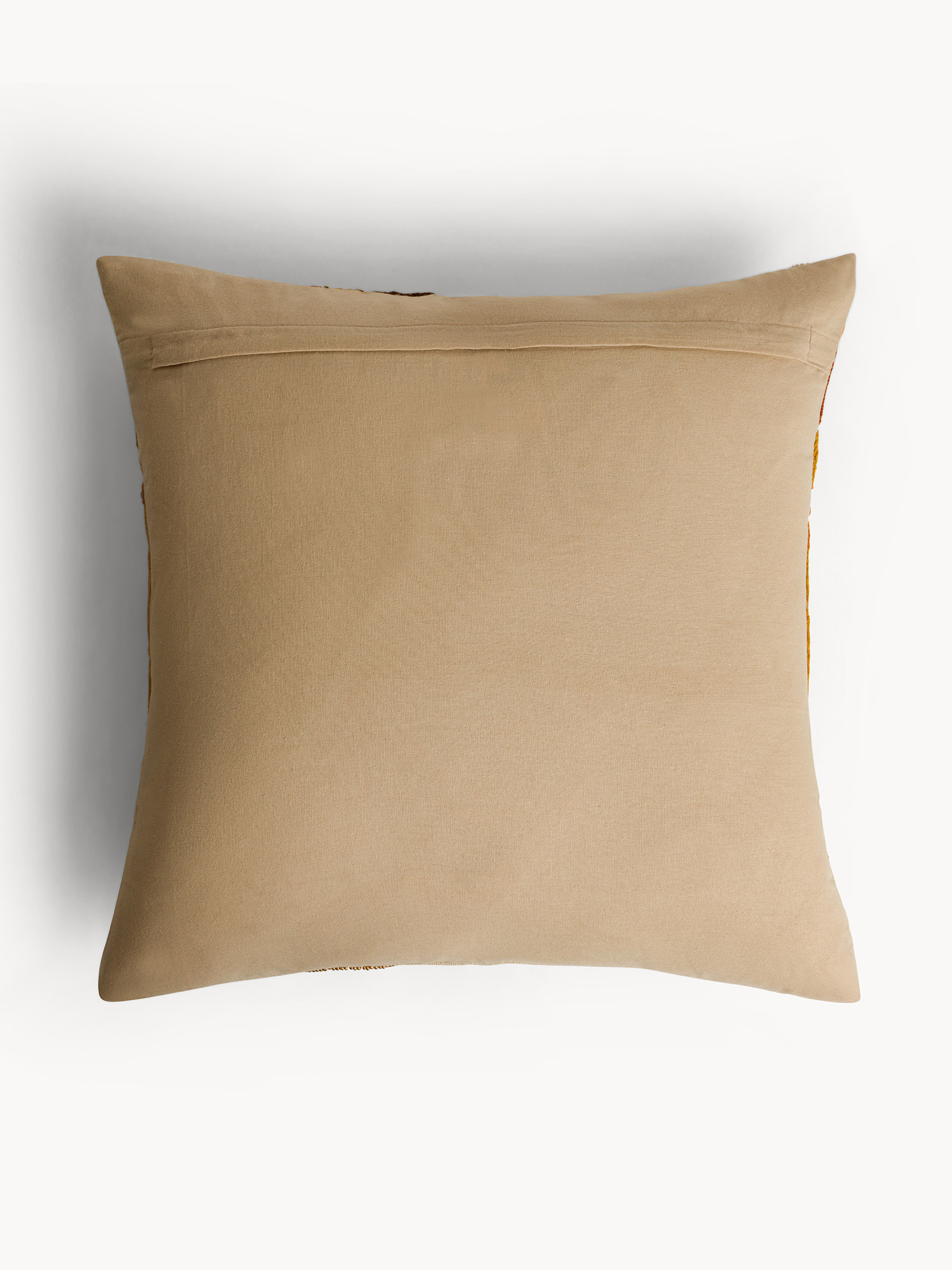 45x45 cm cotton cushion with embroidery and tassels, Orange, large image number 1