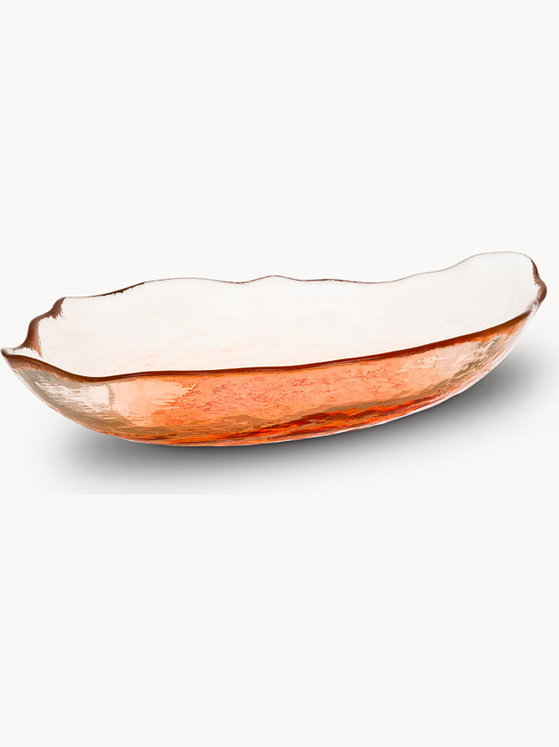 Oval glass bowl
