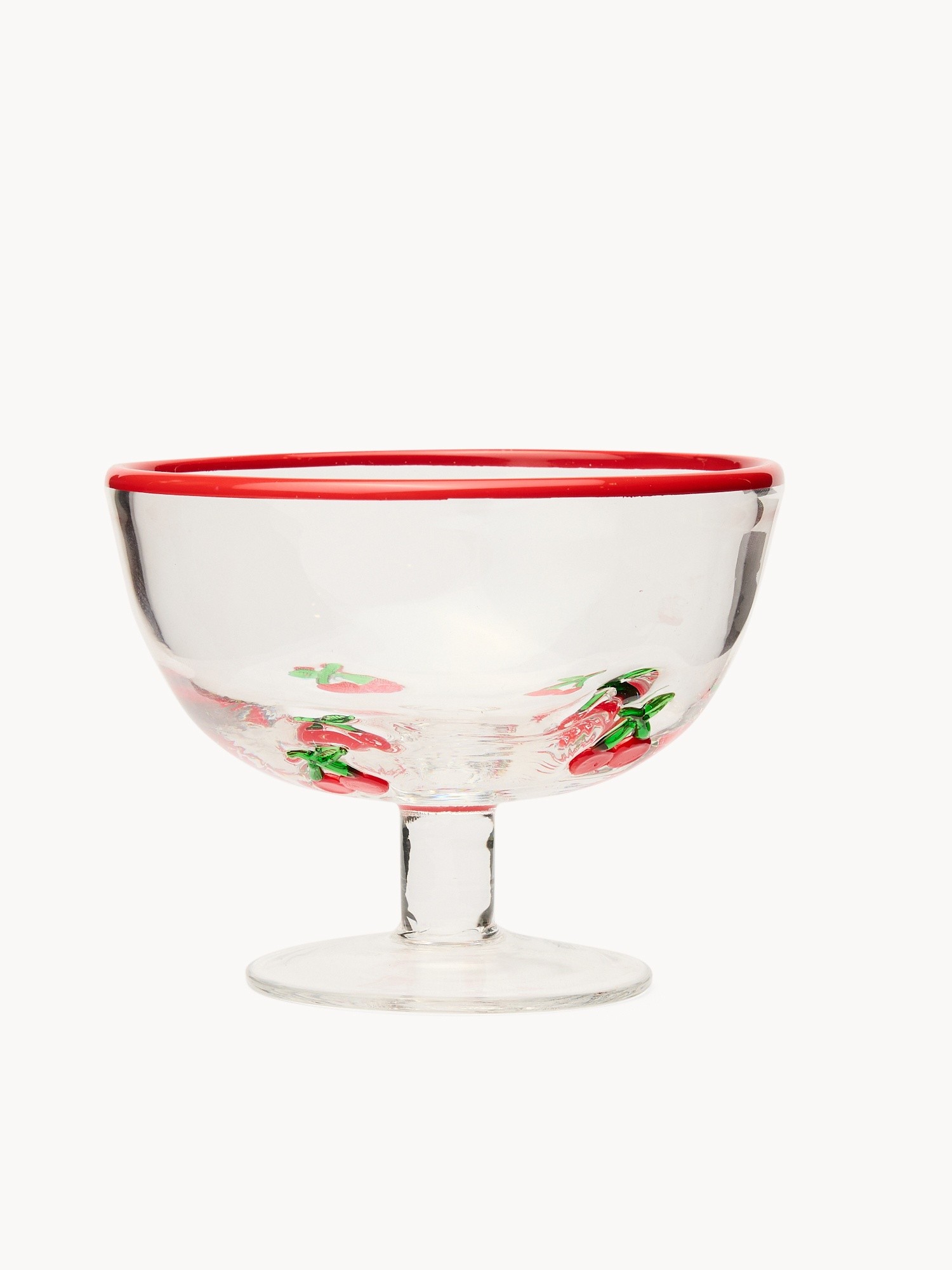Coppetta in vetro motivo ciliegie - Prezzo di lancio, Trasparente, large image number 0