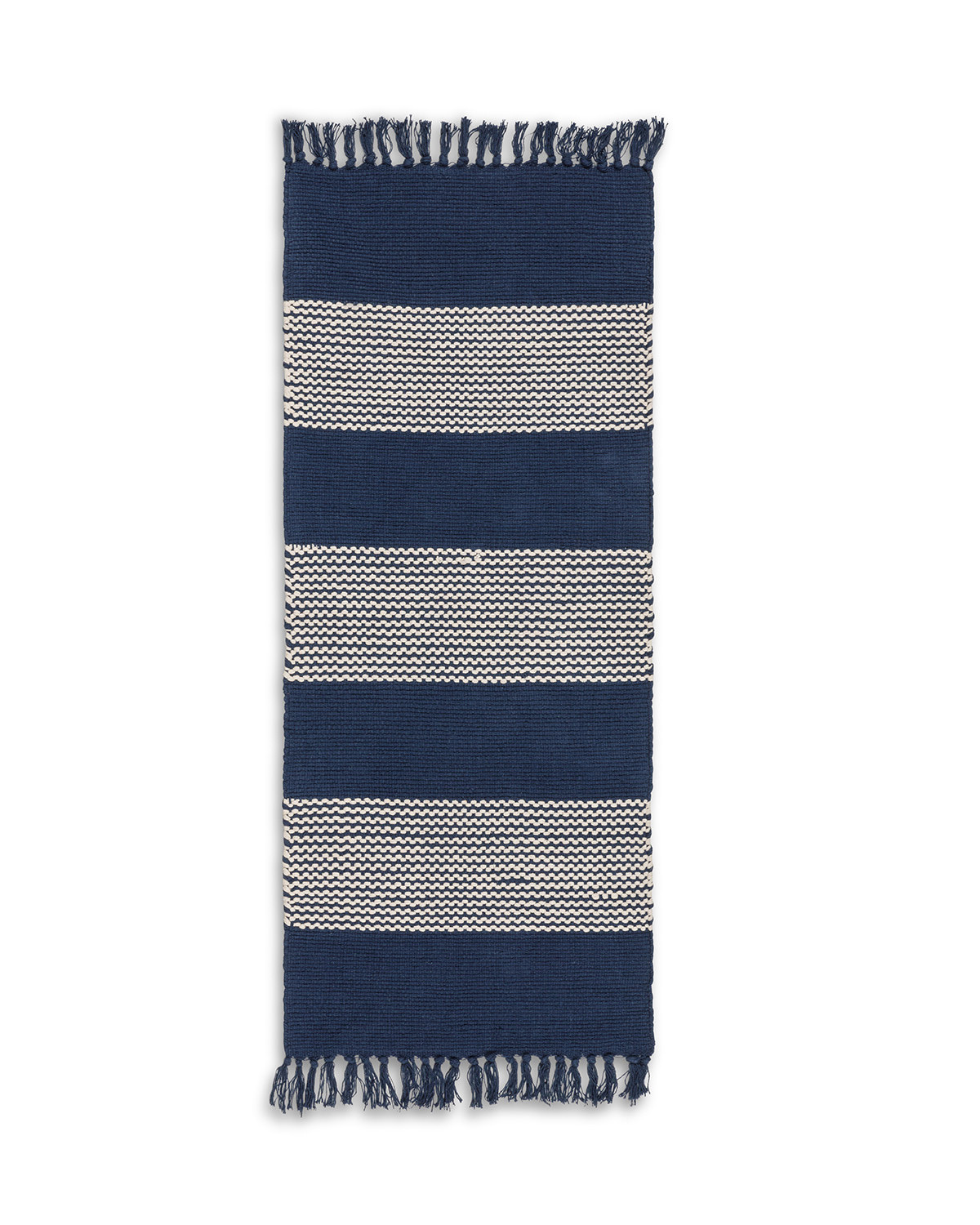 Striped cotton kitchen rug, Blue, large image number 0