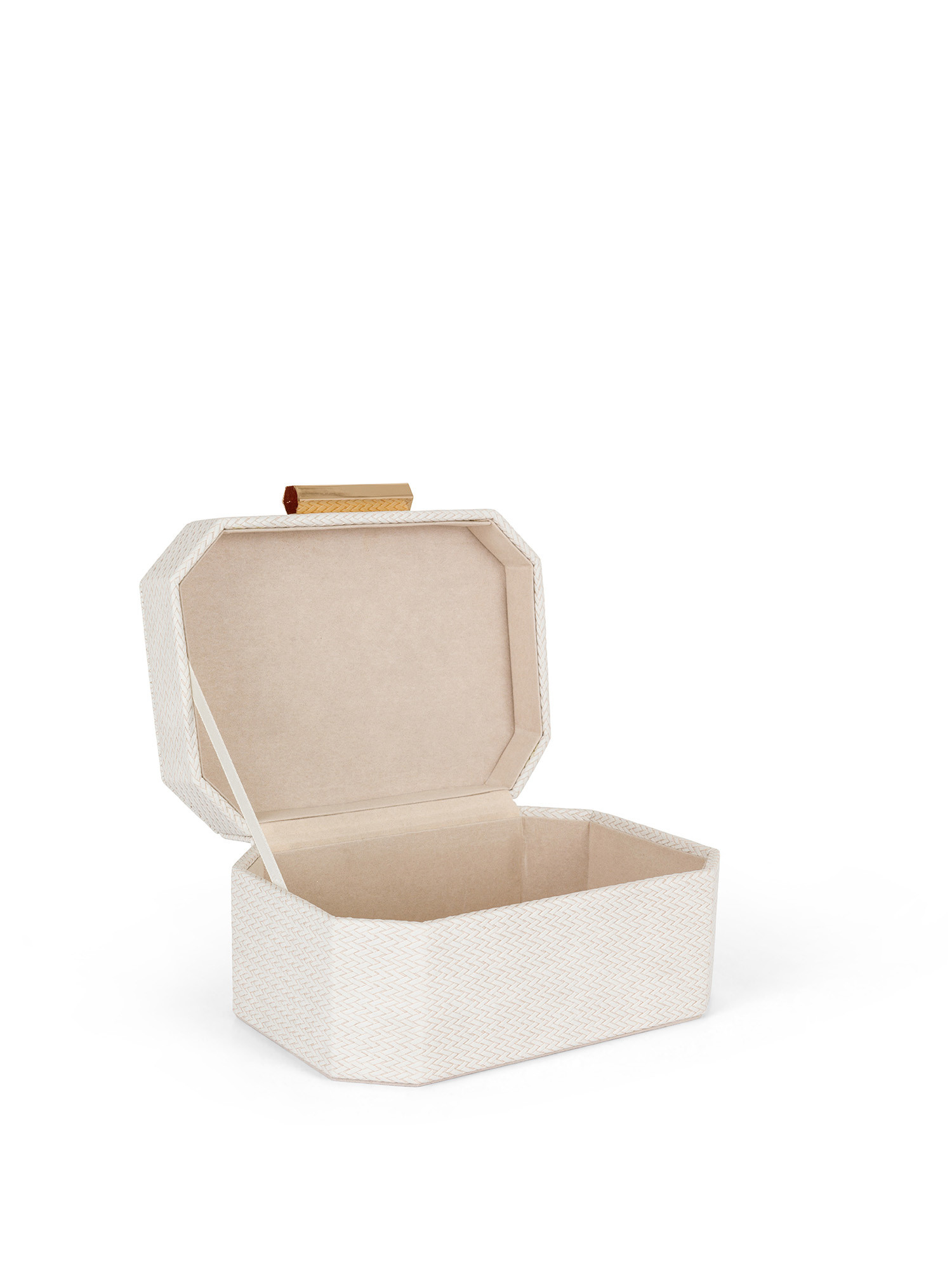 Jewelery box with golden closure, Ivory, large image number 1