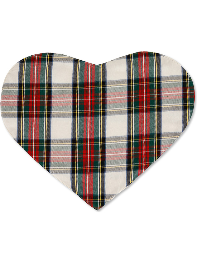 Tovaglietta a cuore twill di cotone tartan