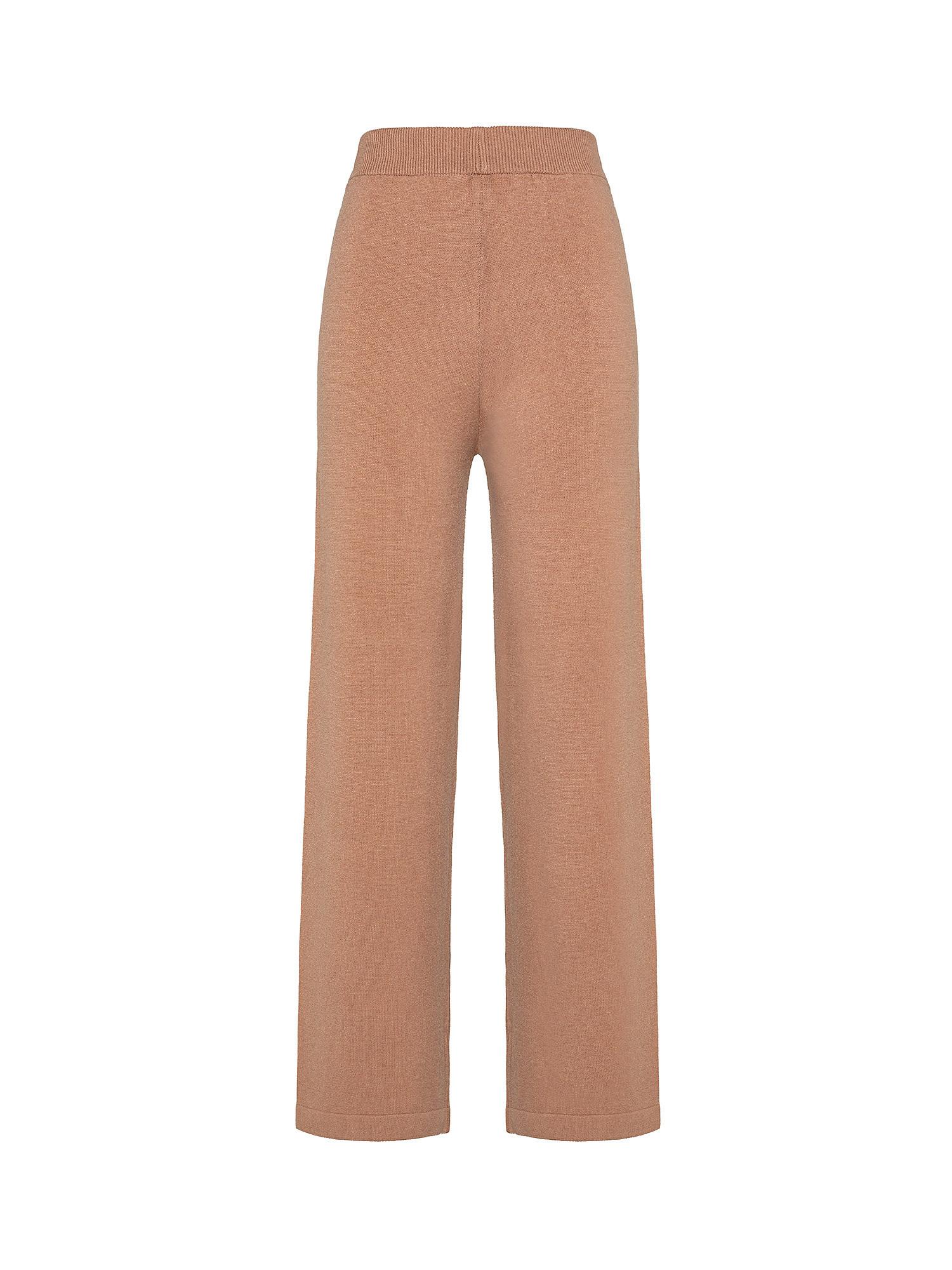 Wide leg knitted trousers, Camel, large image number 0