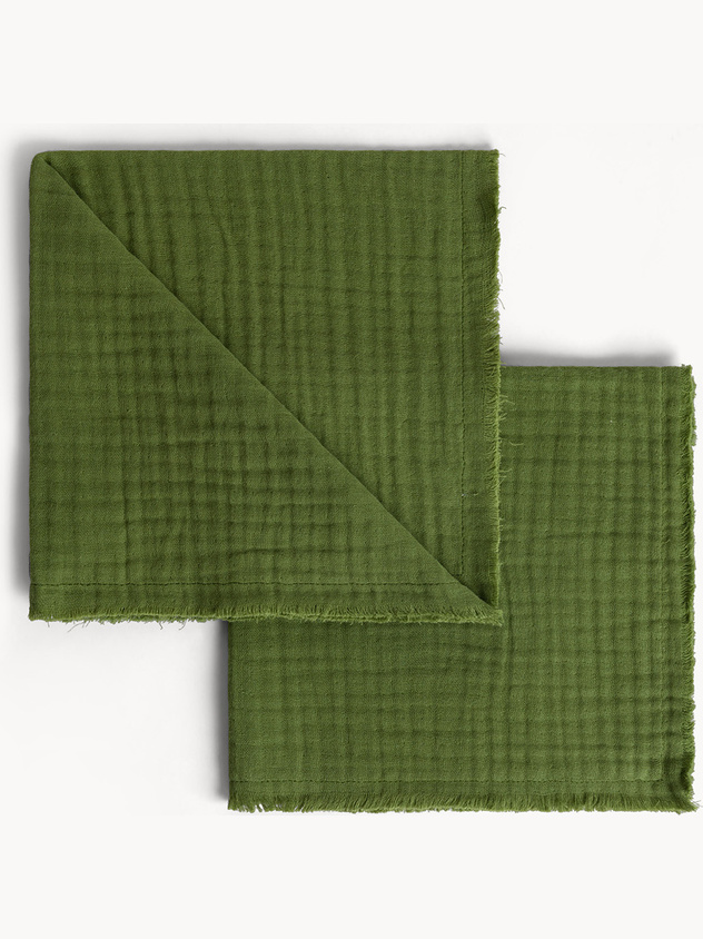 Set of 2 pure cotton muslin napkins