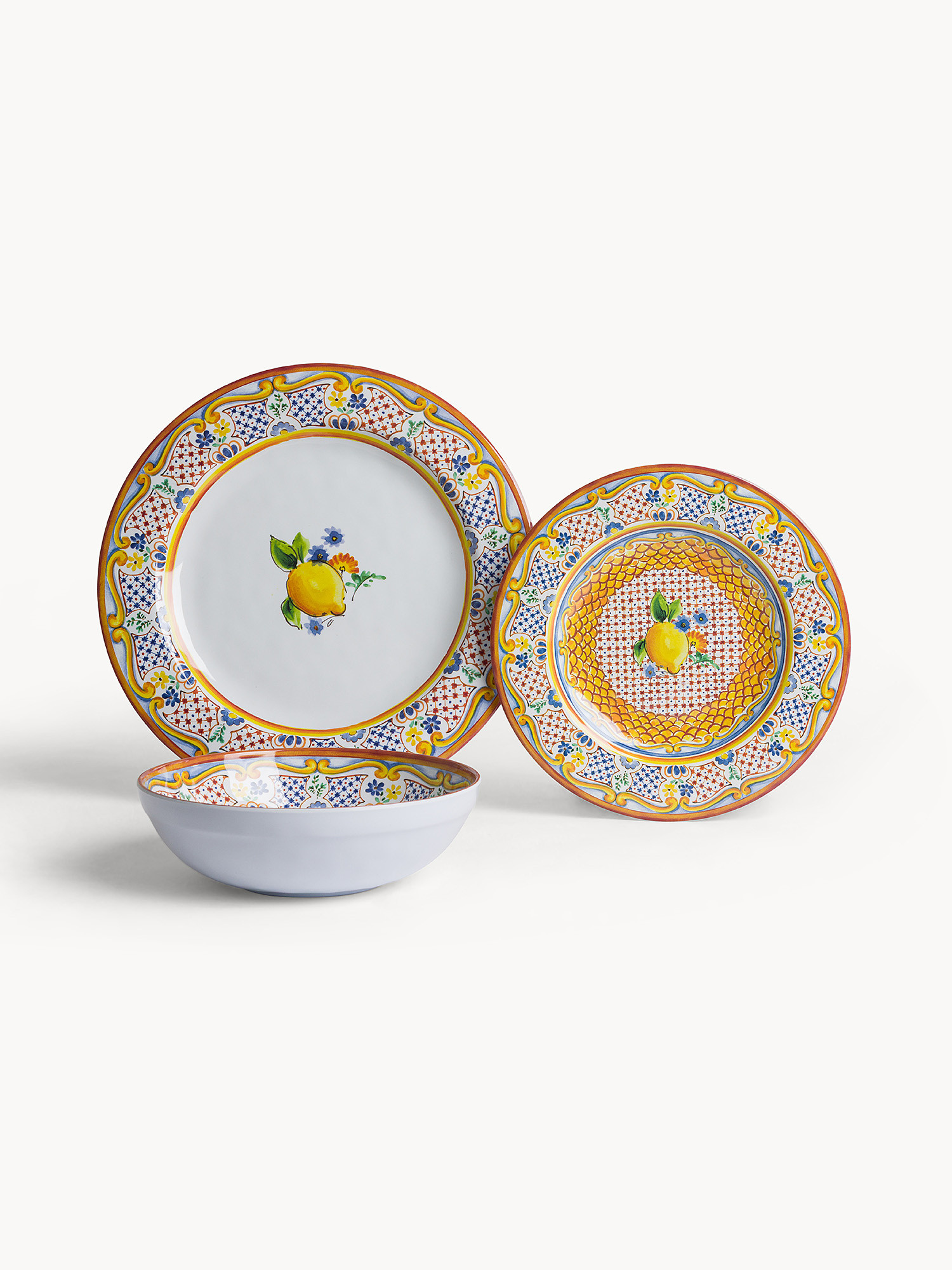 Lemon-decorated melamine soup plate, Multicolor, large image number 2