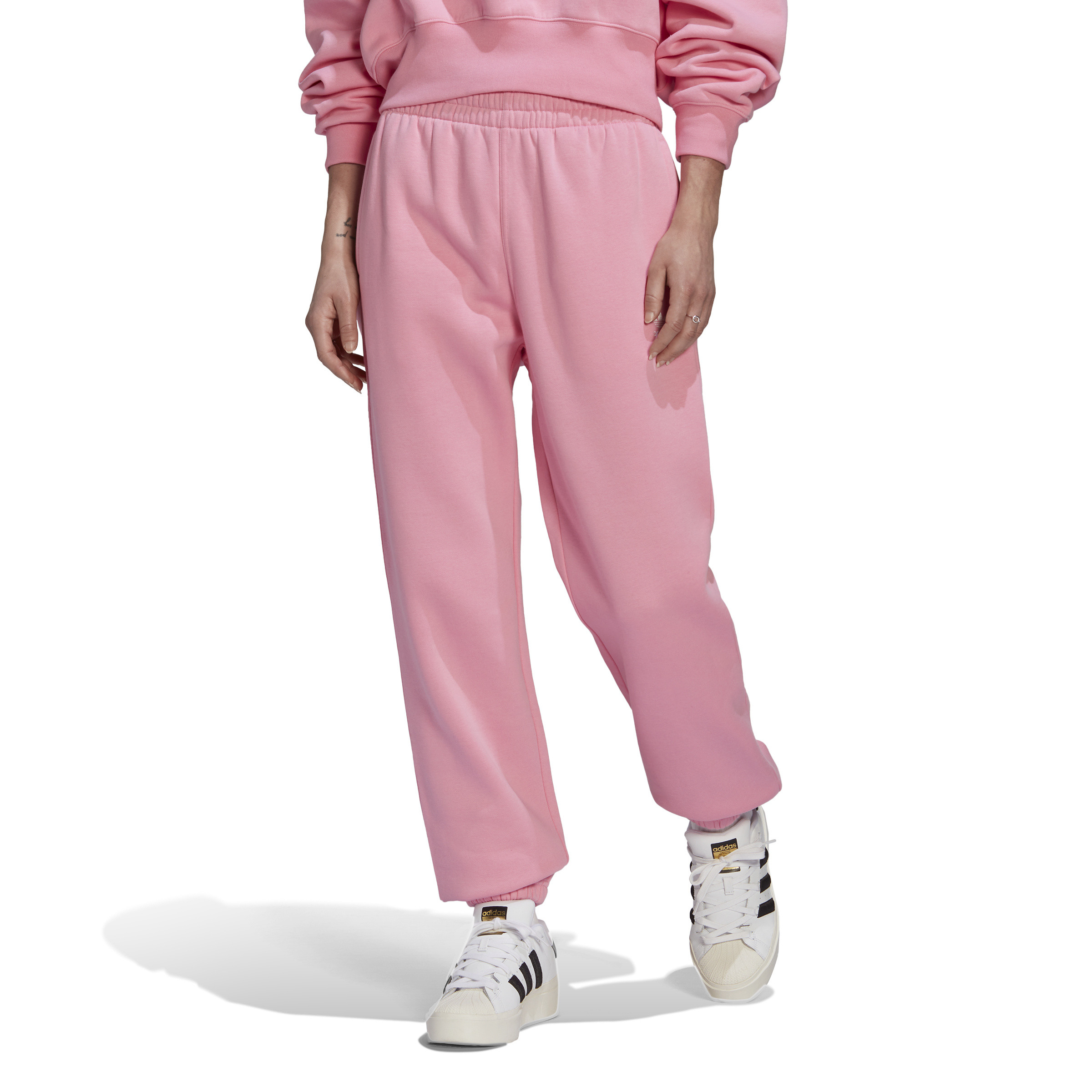 Adidas - Pantaloni adicolor essentials fleece joggers, Rosa, large image number 3