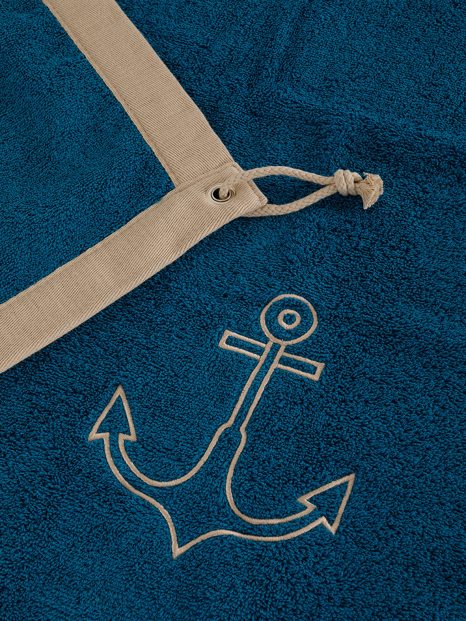 Terry cotton beach towel with anchor embroidery, Light Blue, large image number 1